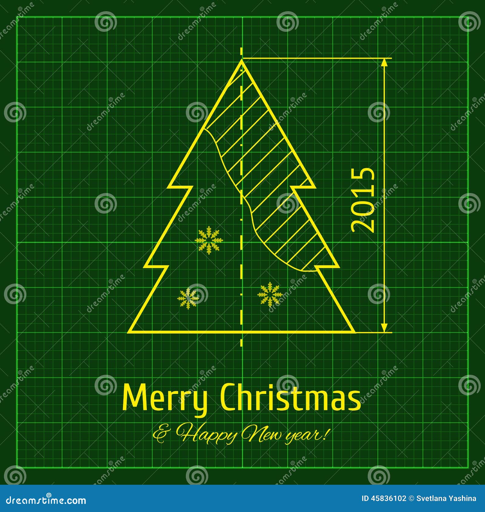 Árbol de navidad ilustración del vector. Ilustración de estructura -  45836102