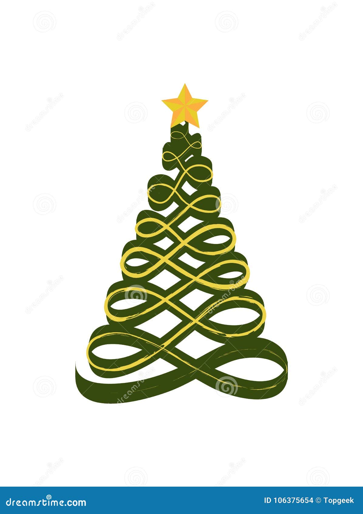 Árbol De Navidad Hecho Del Ejemplo Del Vector De Las Cintas Ilustración del  Vector - Ilustración de imagen, ornamento: 106375654, image size:1196x1690