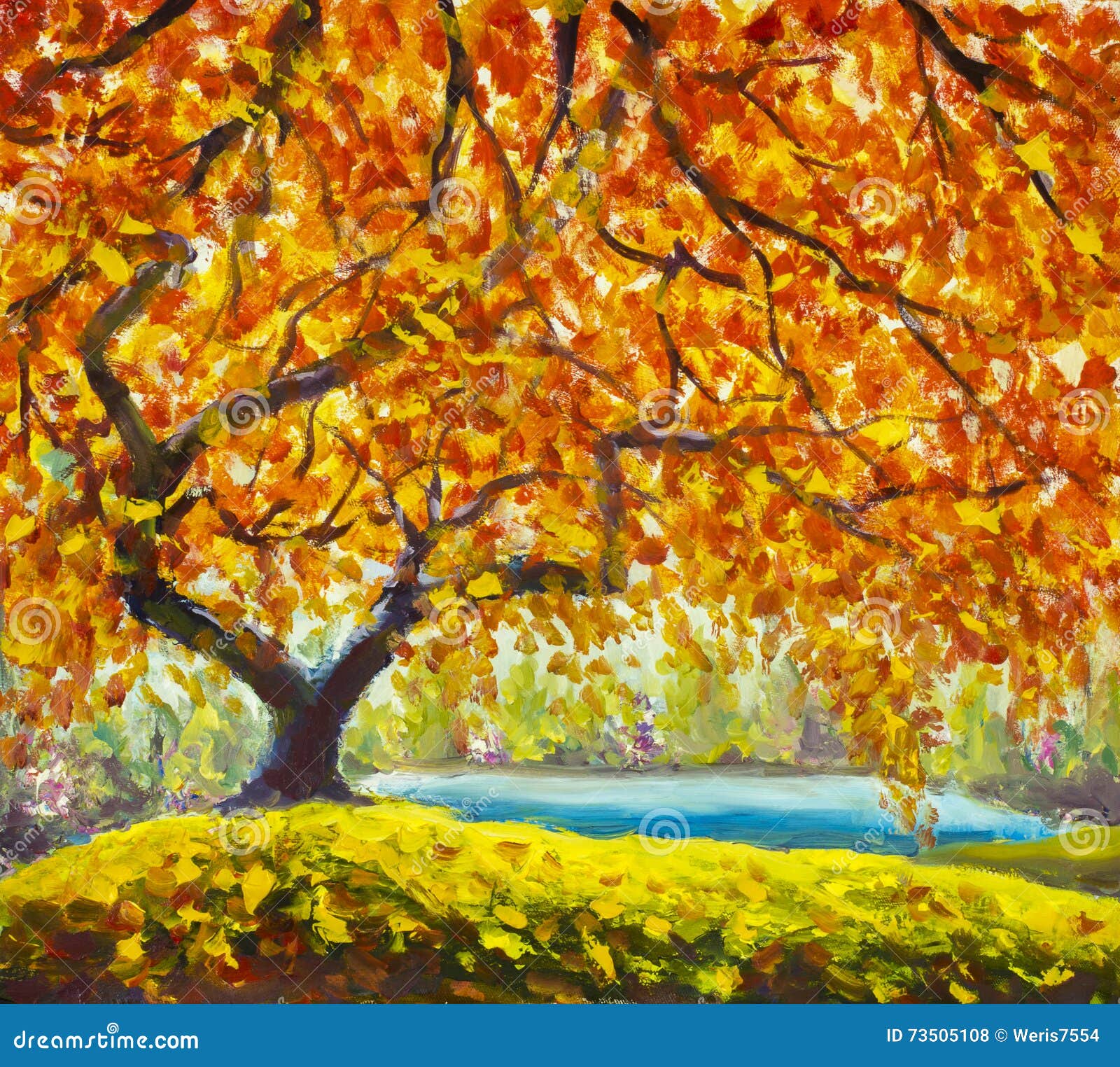 árboles en otoño cuadros de paisajes