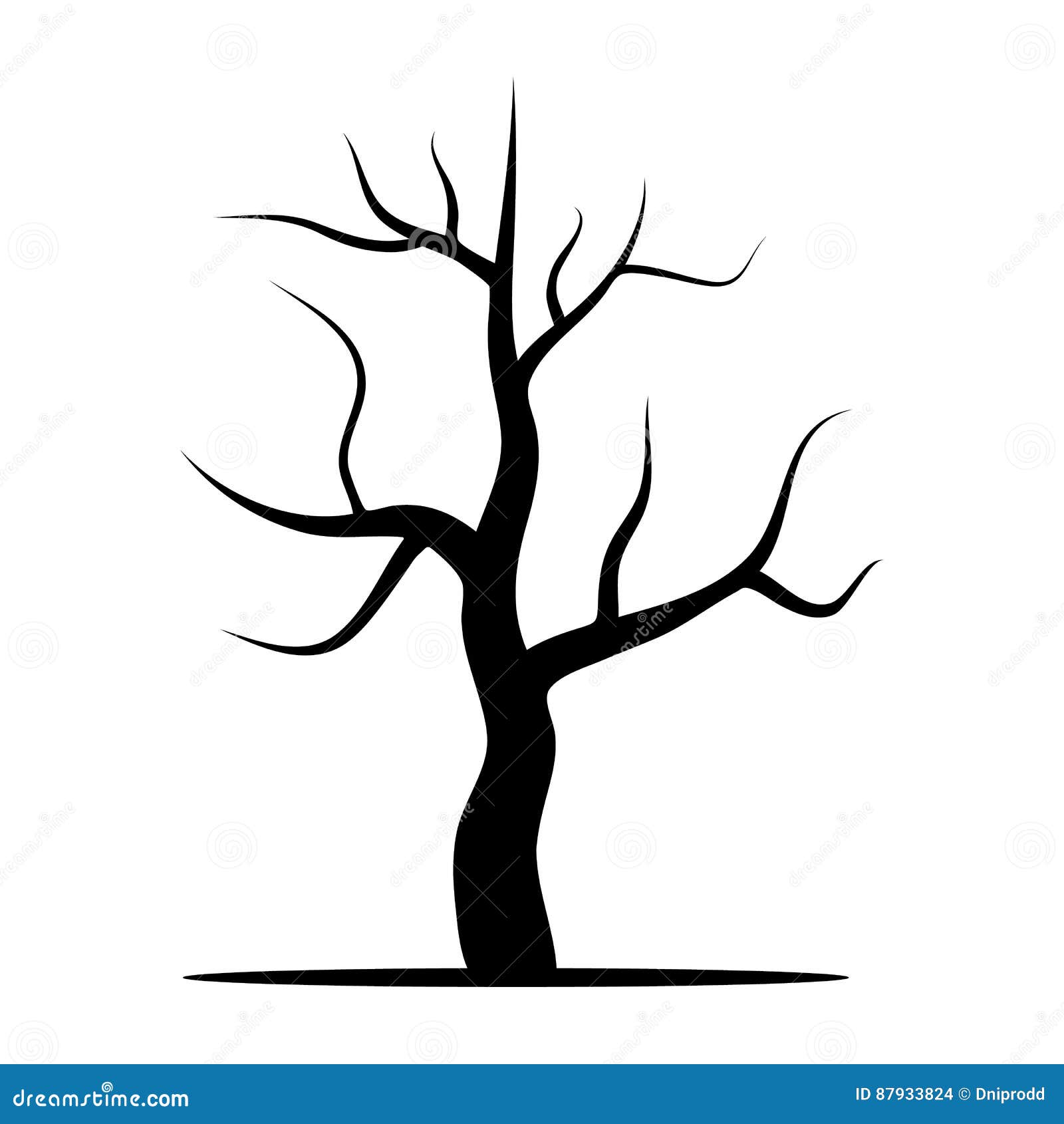 Árbol sin hojas ilustración del vector. Ilustración de negro - 87933824, image size:1600x1690
