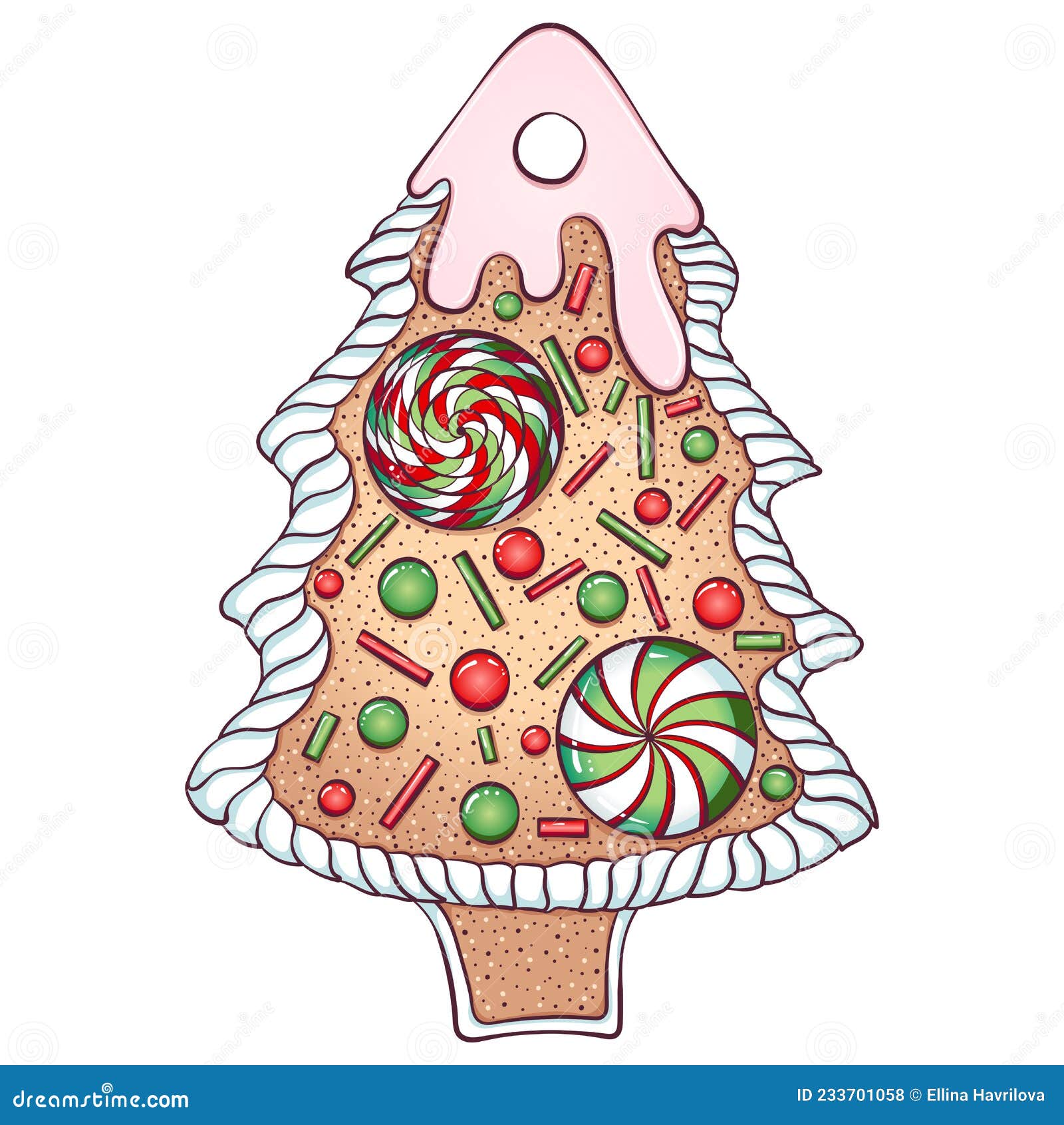 árvore De Natal De Biscoito De Gengibre Ilustração do Vetor - Ilustração de  elemento, doce: 233701058