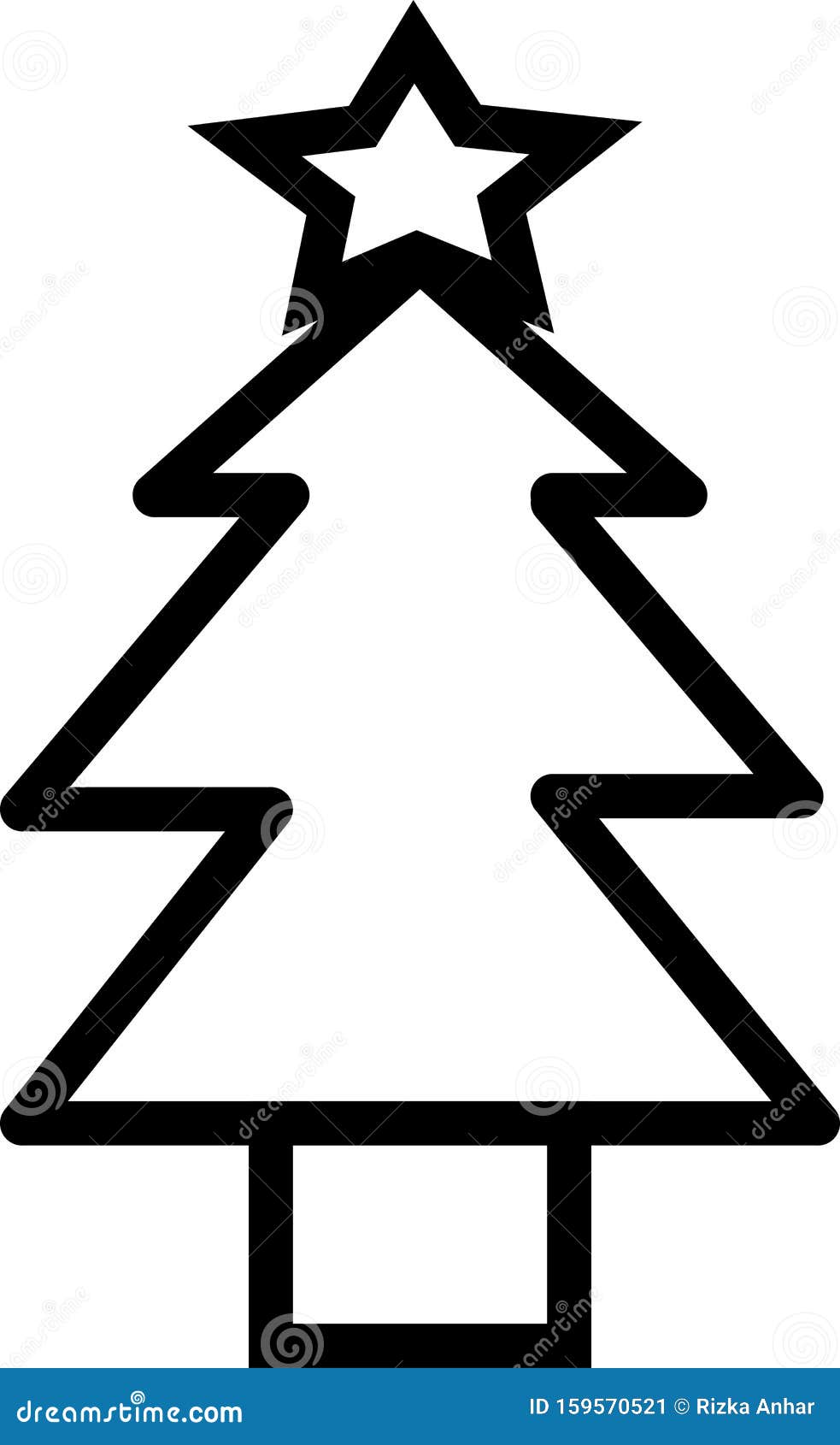 Árvore De Natal Com Estrela No Pico Ilustração do Vetor - Ilustração de  santa, natal: 159570521