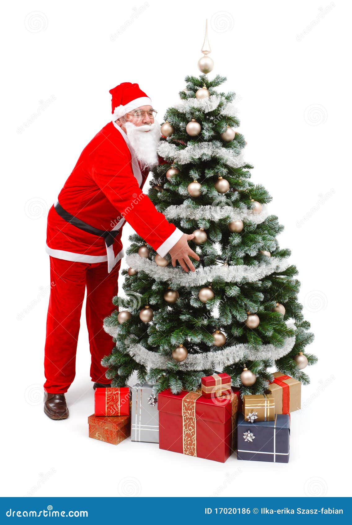Árvore De Natal Da Terra Arrendada De Papai Noel Foto de Stock - Imagem de  branco, senior: 17020186