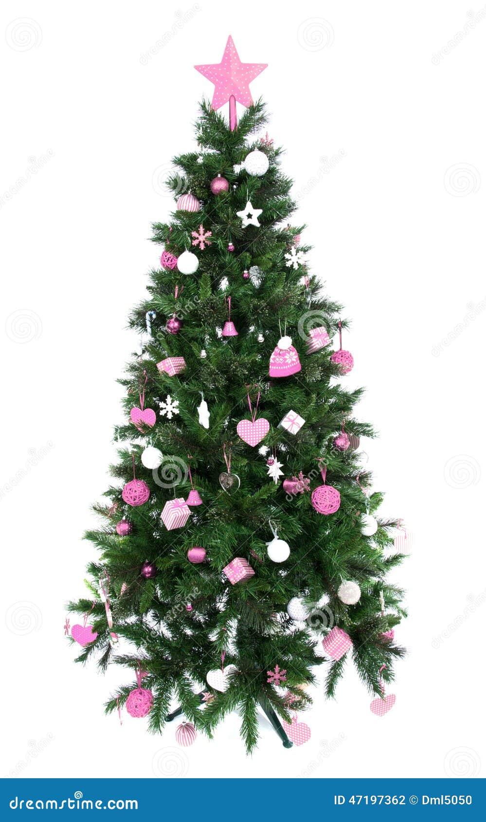 Árvore De Natal Decorada Com a Estrela Do Rosa Do Ornamento Dos Retalhos  Foto de Stock - Imagem de tiro, brilhante: 47197362