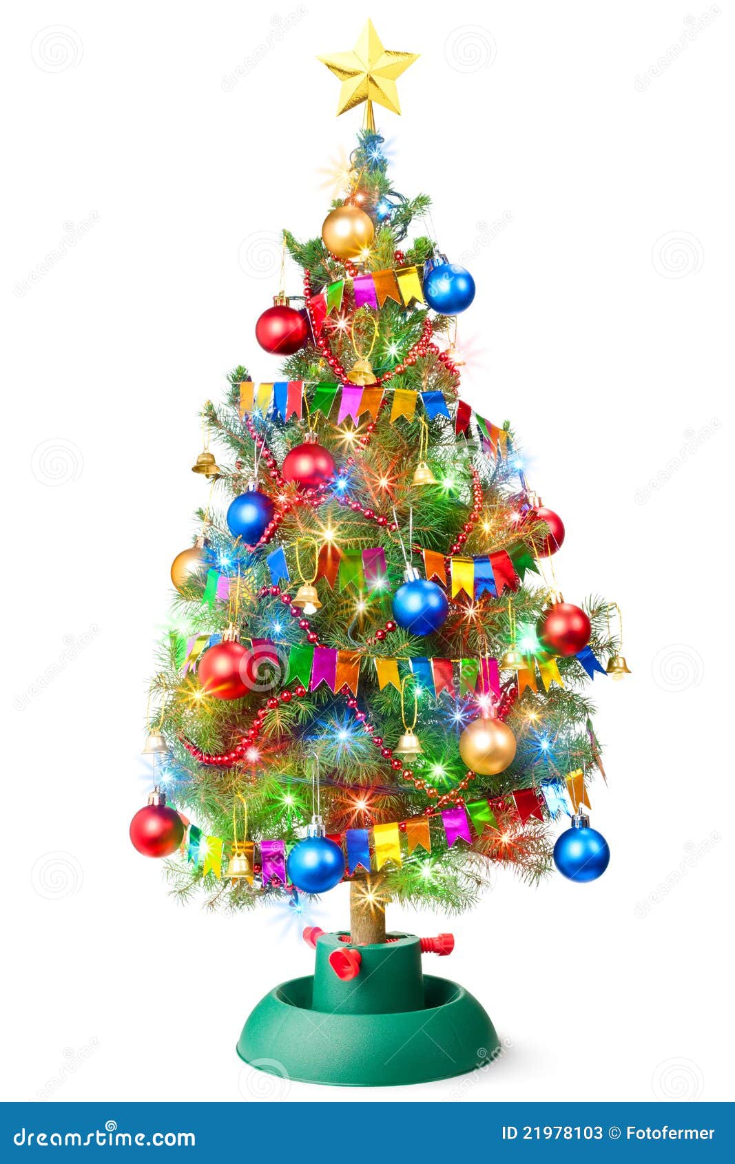 Árvore De Natal Decorada Com Festão Luminosa Imagem de Stock - Imagem de  dezembro, capela: 21978103