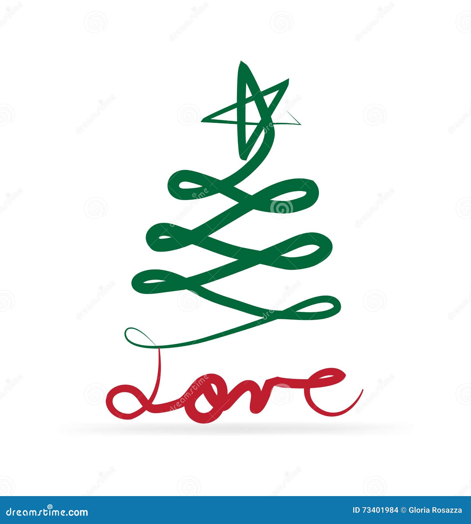 Árvore De Natal E Texto Do Amor Ilustração do Vetor - Ilustração de  cumprimentos, presente: 73401984