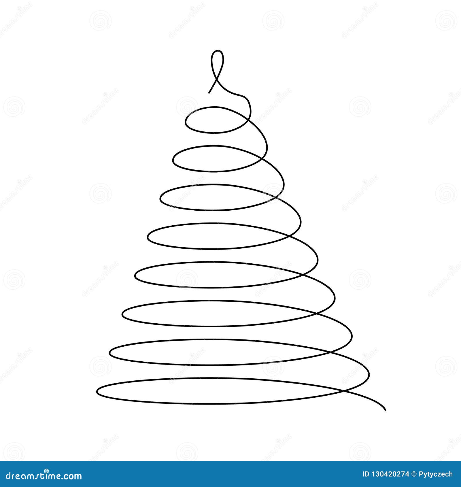 Árvore De Natal Espiral Prendida Preta Fina Em Uma Forma Da árvore De Natal  Ilustração Moderna Simples Do Vetor Ilustração do Vetor - Ilustração de  giro, feriado: 130420274