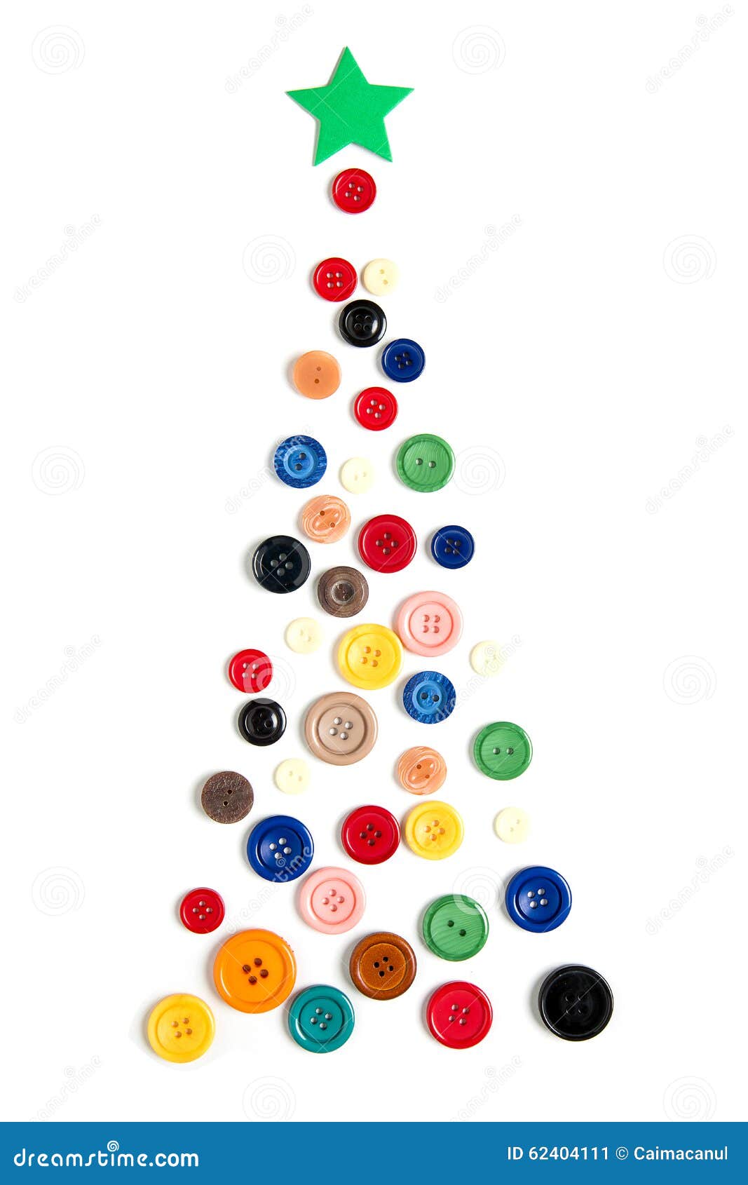 Árvore De Natal Feita Com Botões Coloridos Imagem de Stock - Imagem de  colheita, placa: 62404111