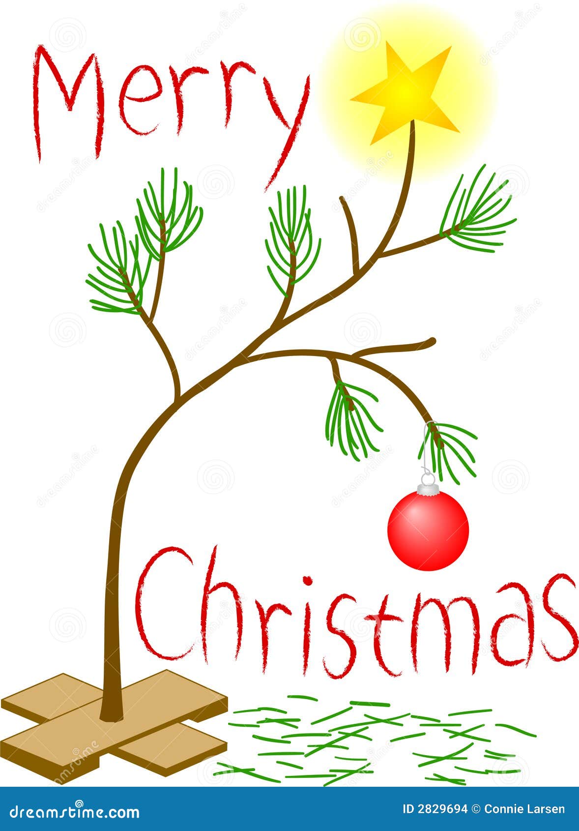 Árvore De Natal Pequena Triste Ilustração Stock - Ilustração de grampo,  dezembro: 2829694