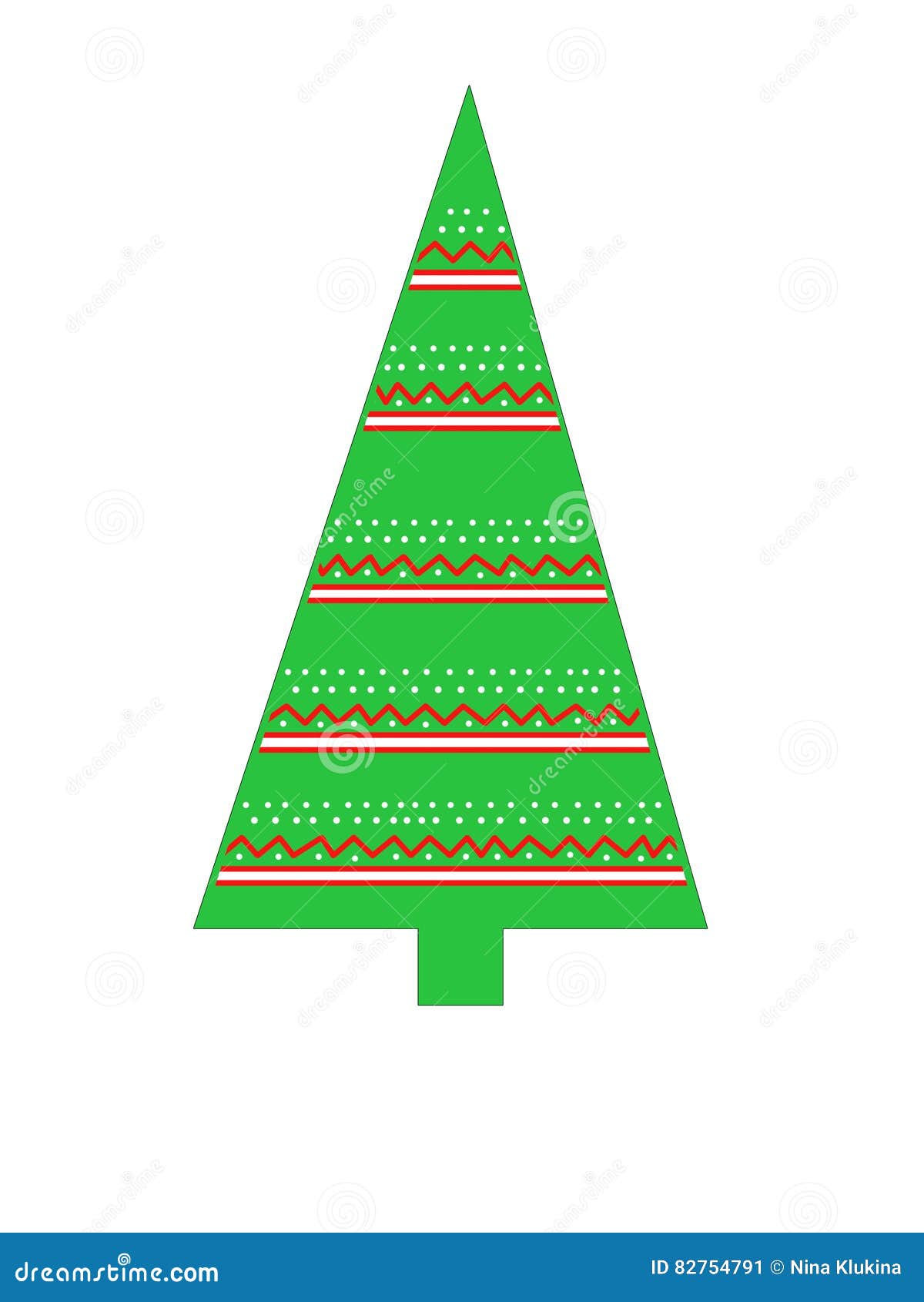 Árvore De Natal Triangular Com Projetos Geométricos Ilustração Stock -  Ilustração de ziguezague, triângulo: 82754791