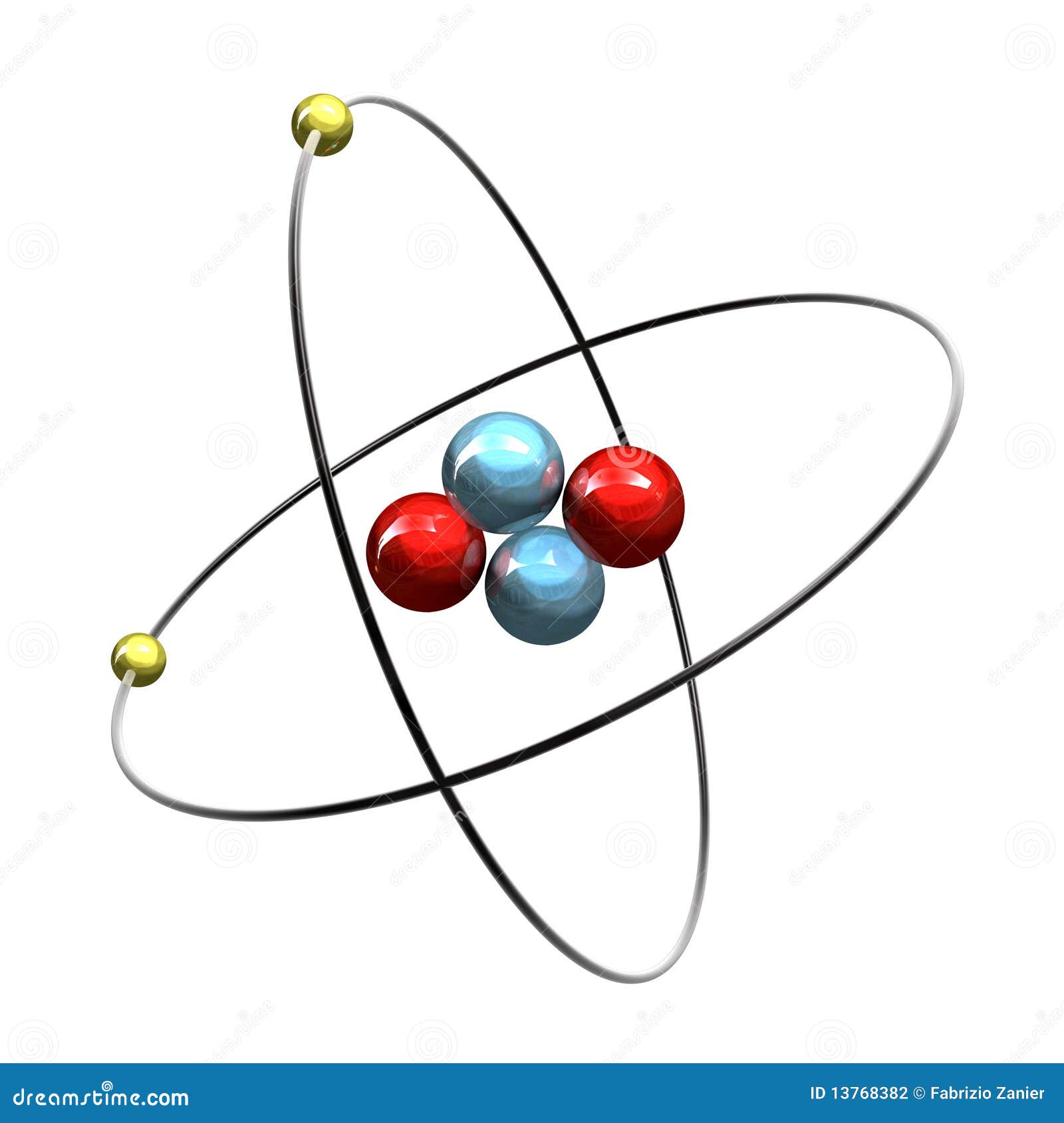 átomo del helio 3d stock de ilustración. Ilustración de bola - 13768382