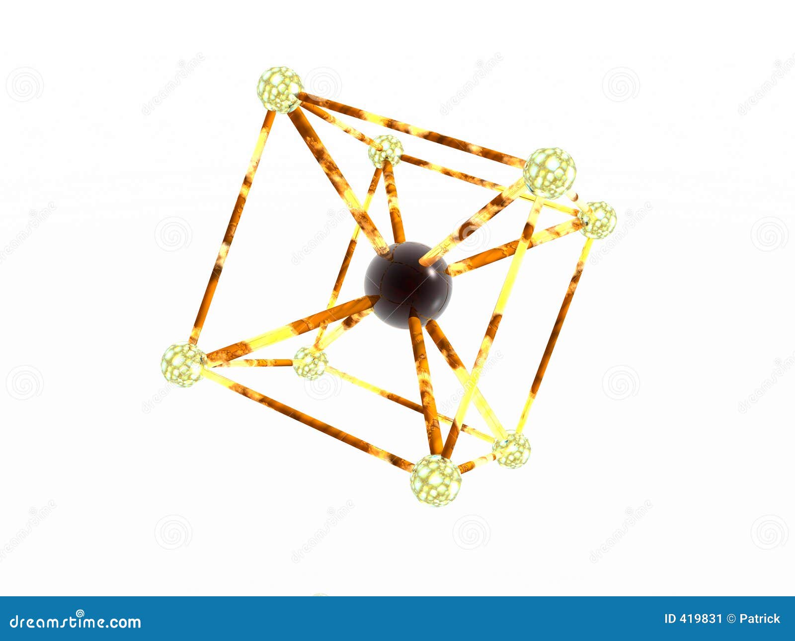 Átomo del hierro. stock de ilustración. Ilustración de molécula - 419831