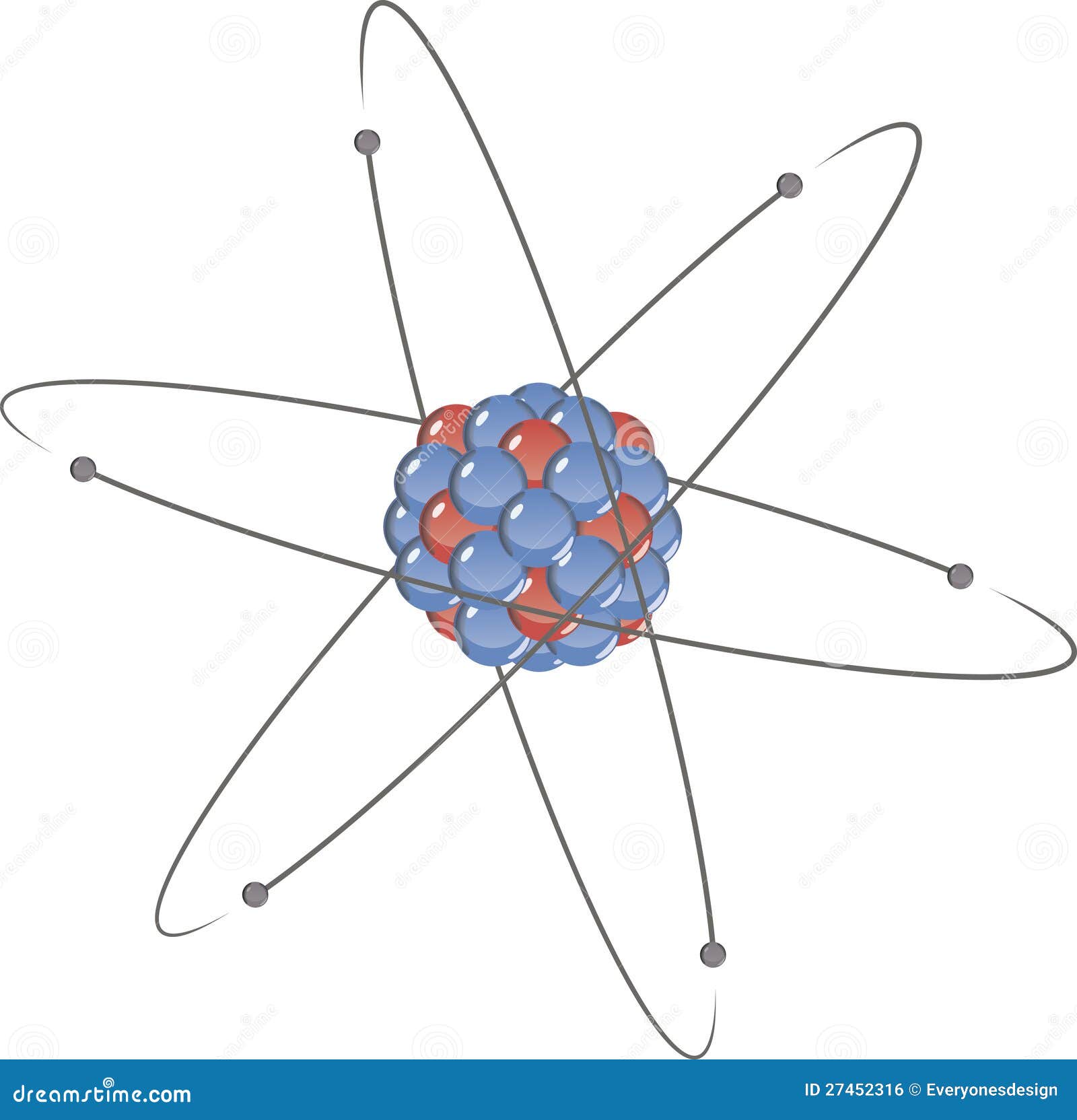 Átomo En Modelo Atómico Planetario Ilustración del Vector - Ilustración de  nuclear, molécula: 27452316