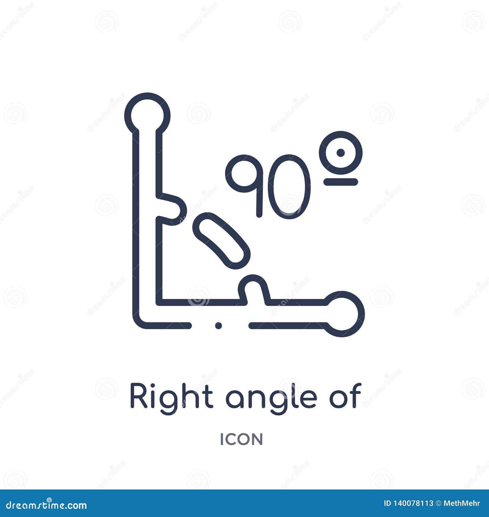 ângulo Direito De 90 Graus De ícone No Fundo Branco Ilustração
