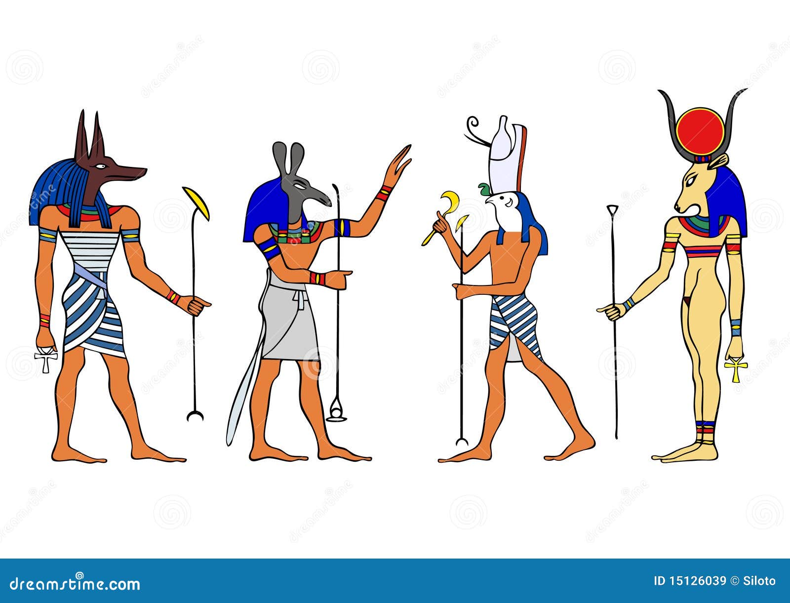 Agyptische Gotter Und Gottin Stock Abbildung Illustration Von Gottin Agyptische