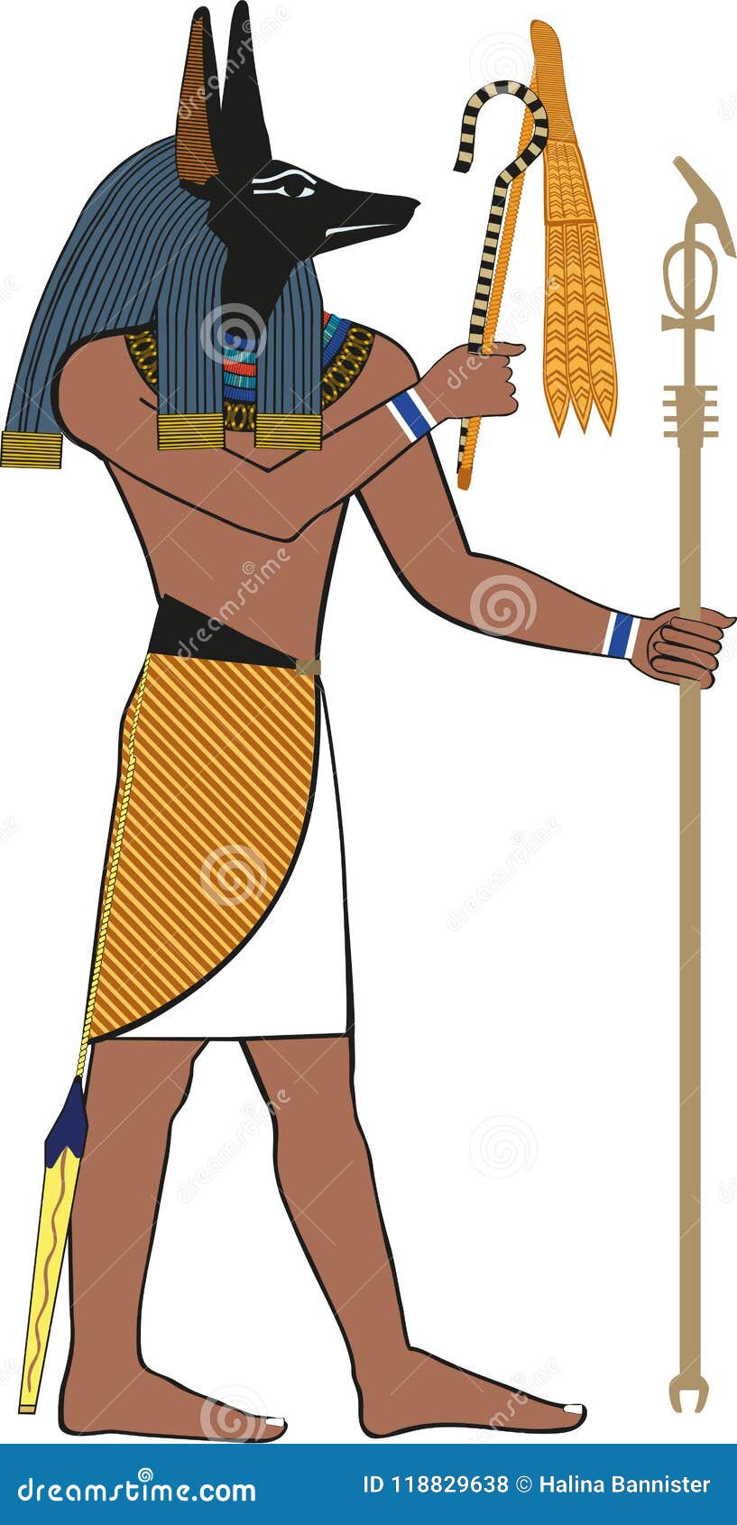 Agyptischer Gott Anubis Vektor Abbildung Illustration Von Kunst