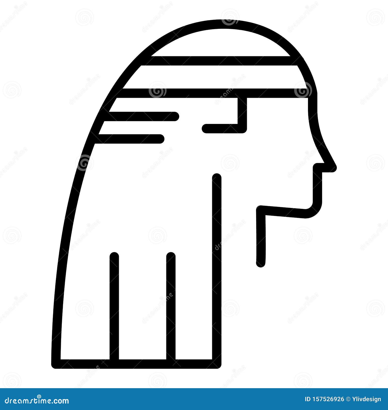 Agyptisches Symbol Fur Pharao Seitenansicht Konturstil Vektor Abbildung Illustration Von Fur Pharao