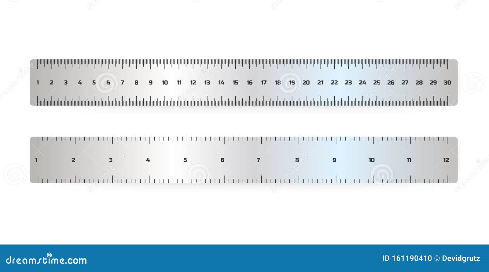 Échelle De Mesure Réaliste De La Règle Métallique Marquage