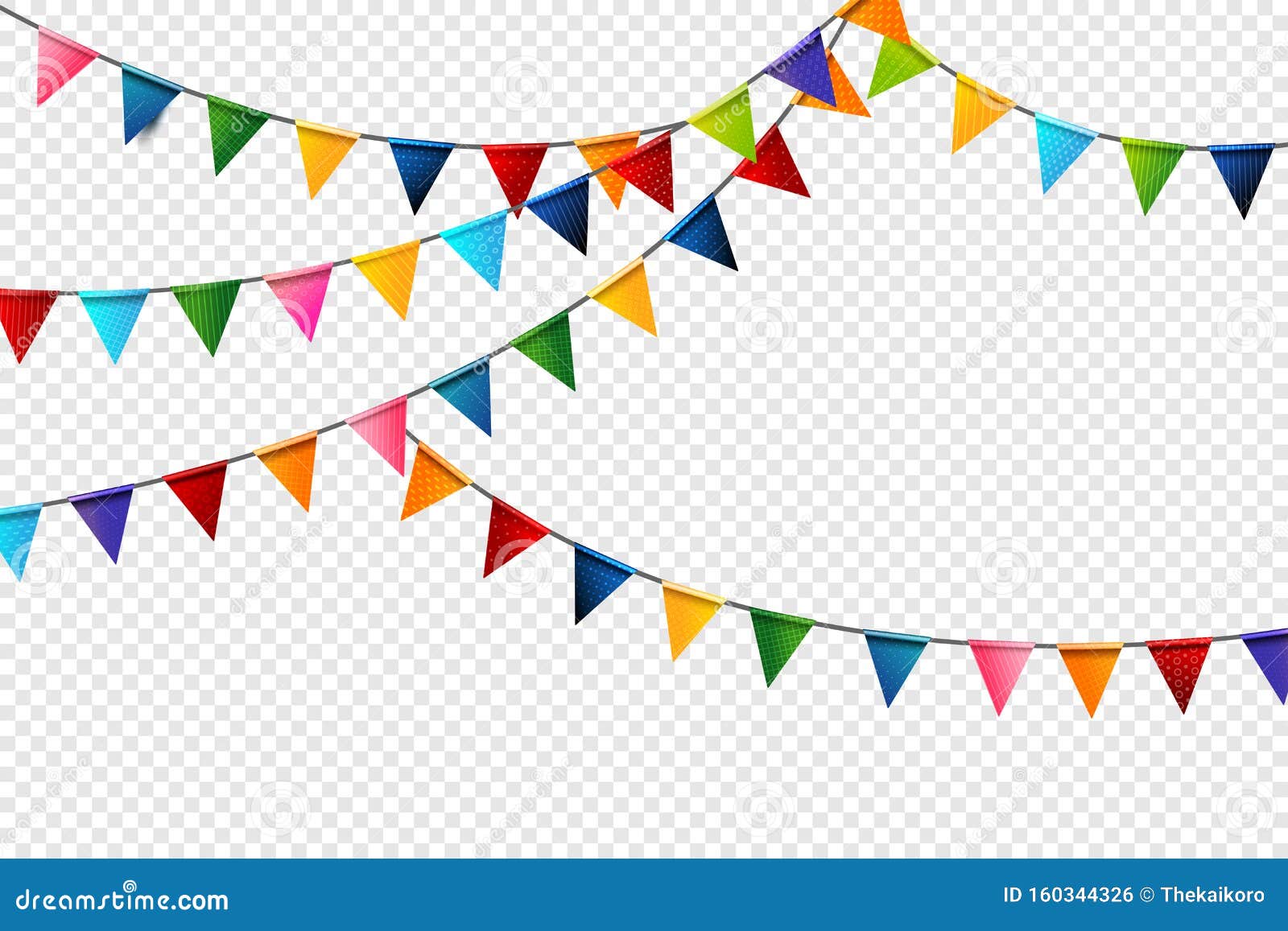 drapeaux d'anniversaire de triangle de vecteur pour la décoration de  vacances. illustration de fanions de