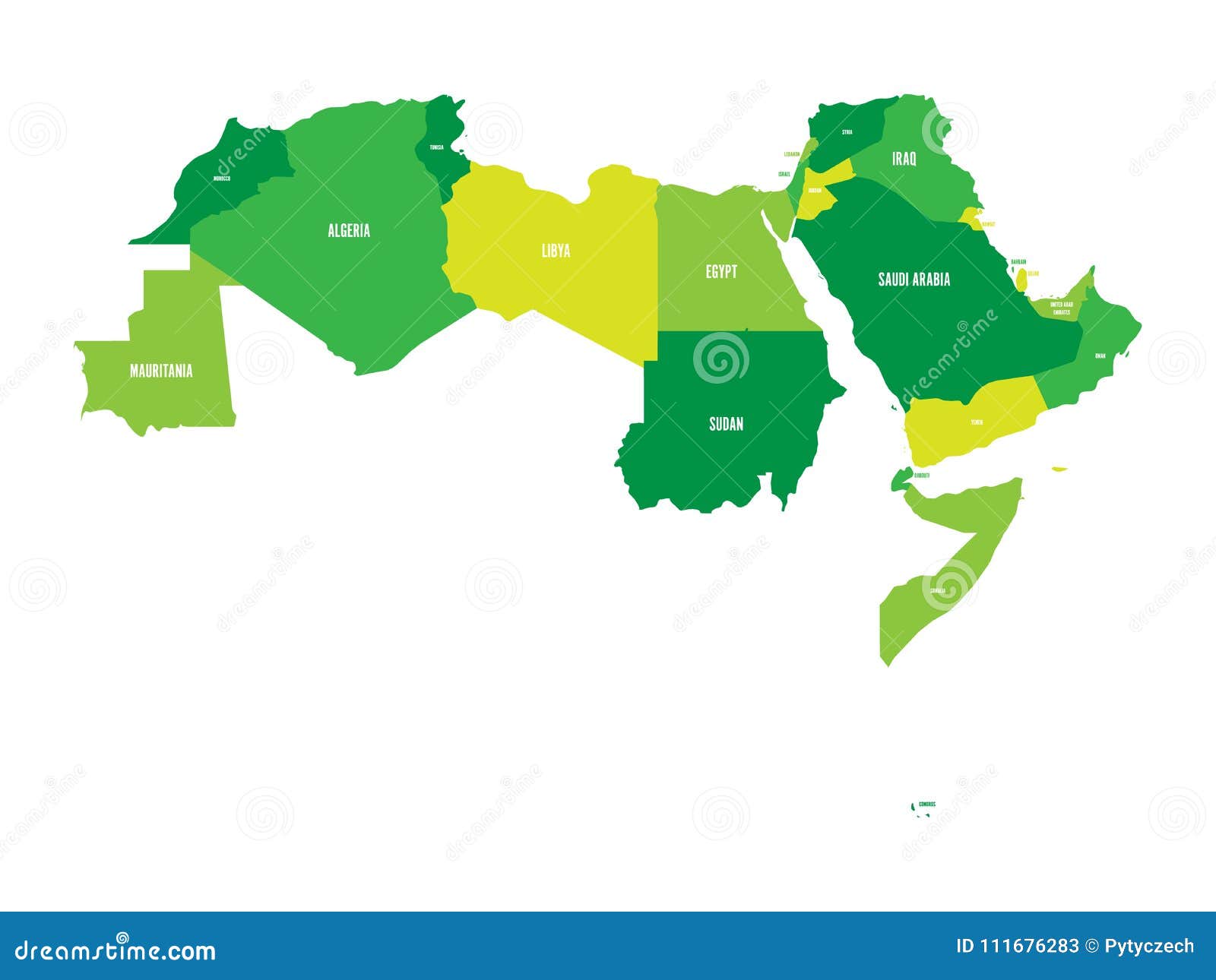 états Du Monde Arabe Carte Politique De 22 Pays Arabophones