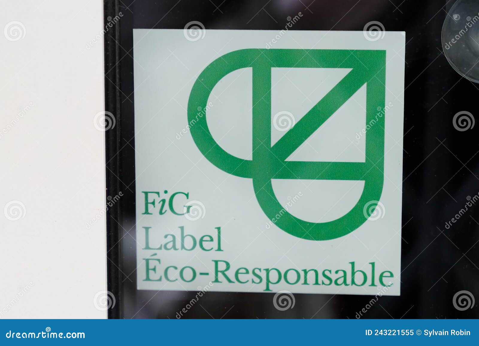 étiquette Fig Logo écoresponsable Marque Et Signe Texte Sur