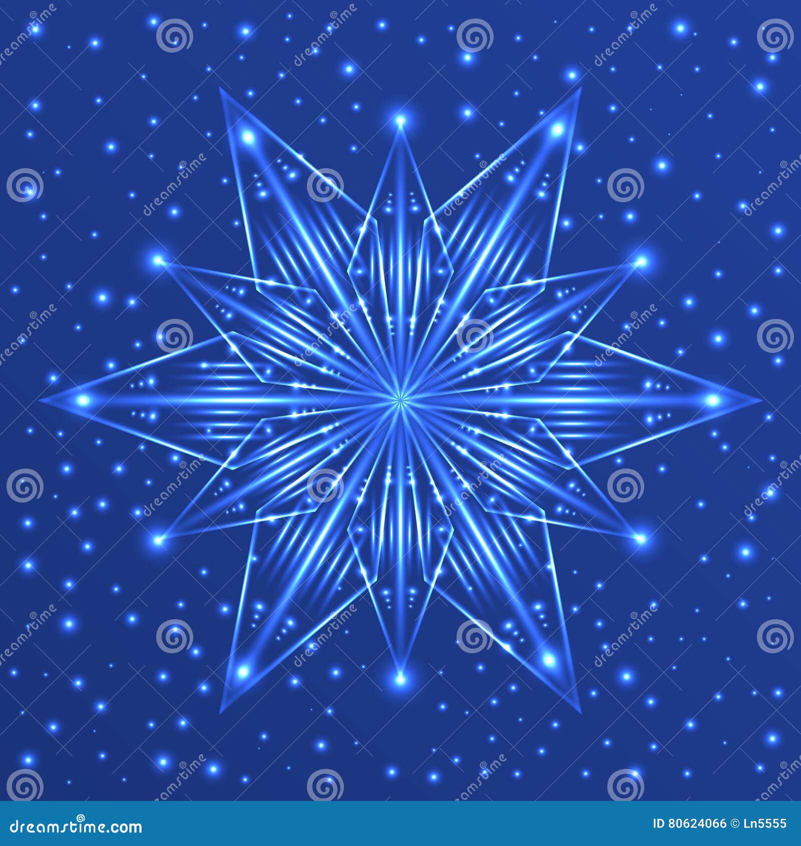 Étoile Fluorescente Sur Le Fond Bleu Avec Des étincelles Illustration de  Vecteur - Illustration du congelé, phosphore: 80624066