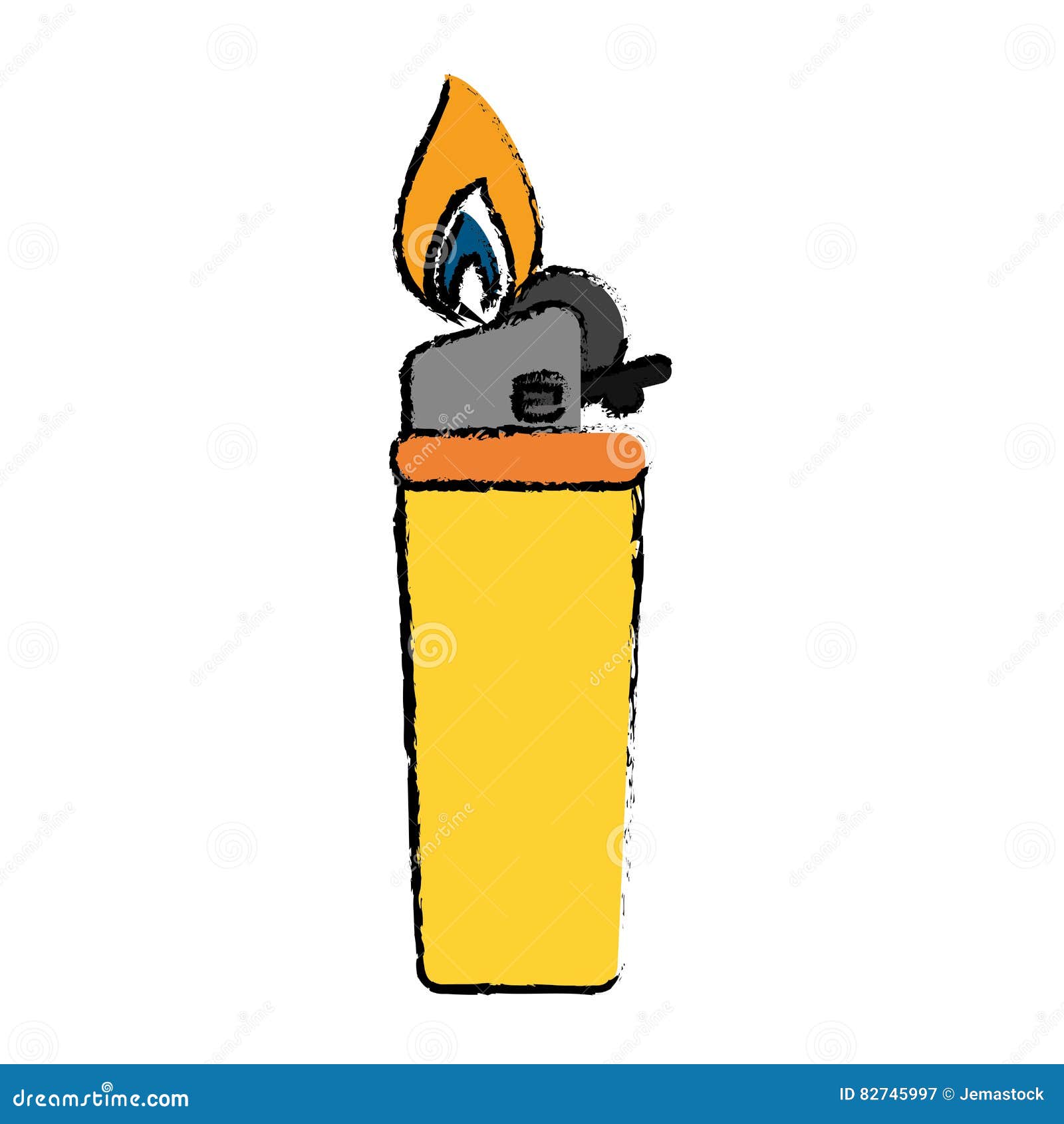 Desenho de ícone de isqueiro pequeno vetor fogo zippo chama de gás
