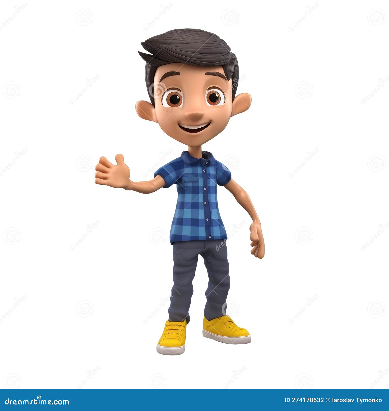 Ícone 3d Pessoas Kawaii Desenho De Um Homem Sorridente Balançando a Mão.  Retrato Brilhante De Um Fundo Isolado De Personagem Adole Foto de Stock -  Ilustração de macho, positivo: 274178632