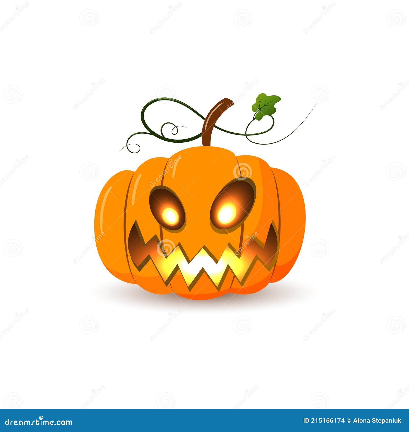 símbolo vetorial de halloween, cara de abóbora assustadora com