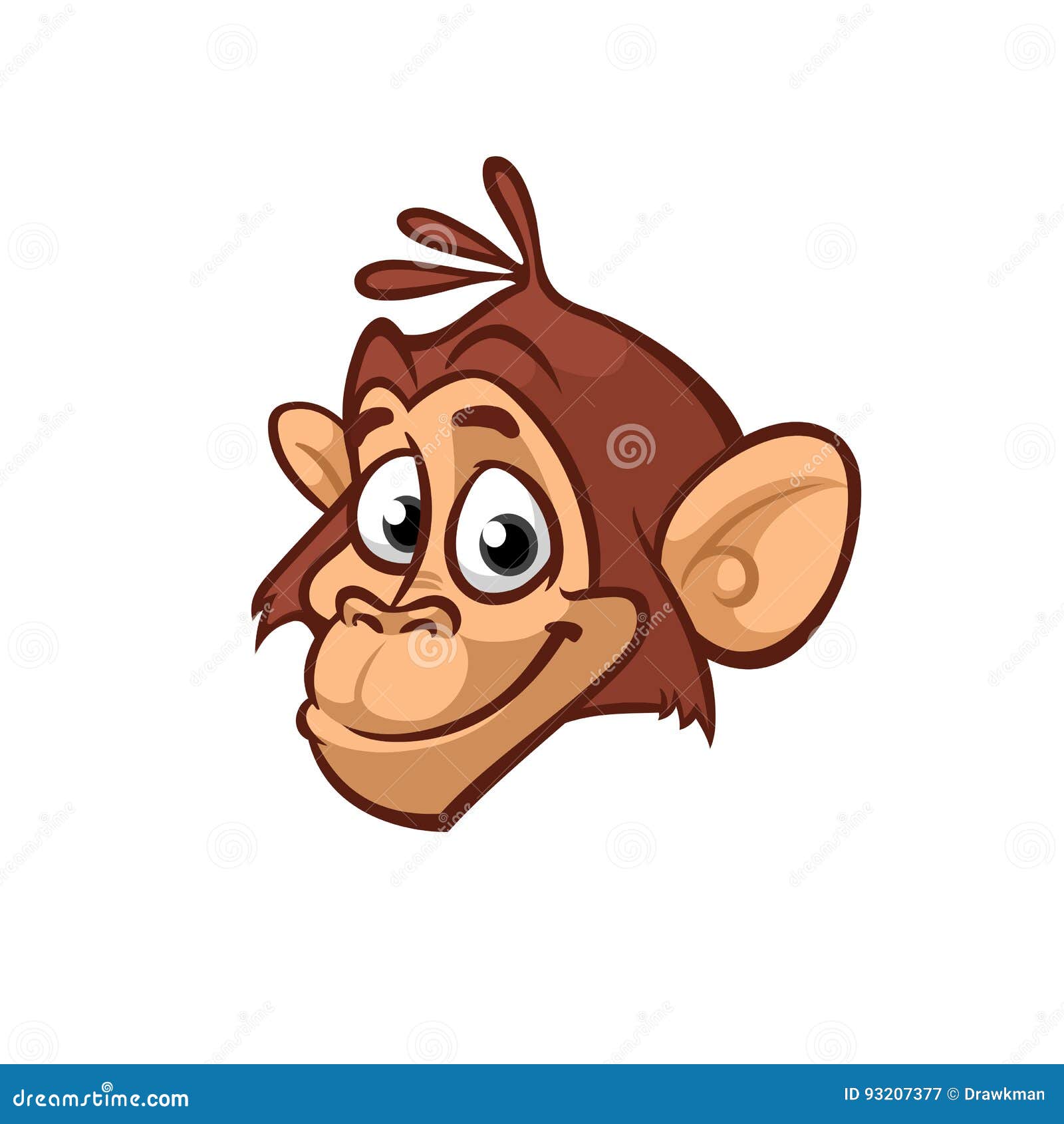 Desenho Macaco Com Sorriso Grande Apontando Dedo Sua Cabeça Ilustração  imagem vetorial de dero2010© 660518530