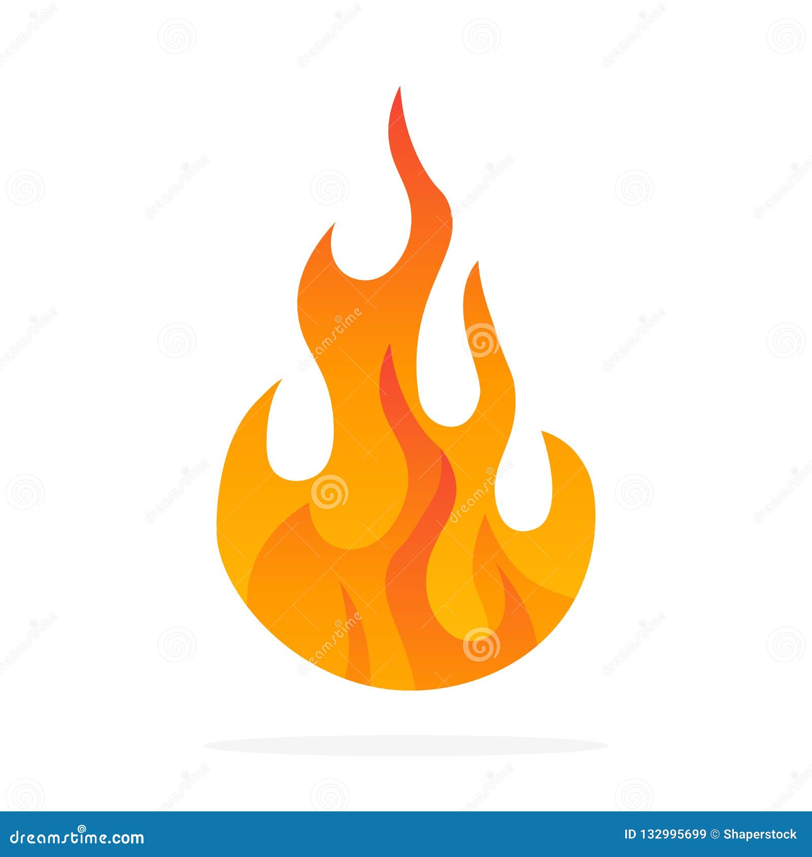 Ícone de chama de sorriso de fogo 3d isolado no fundo branco