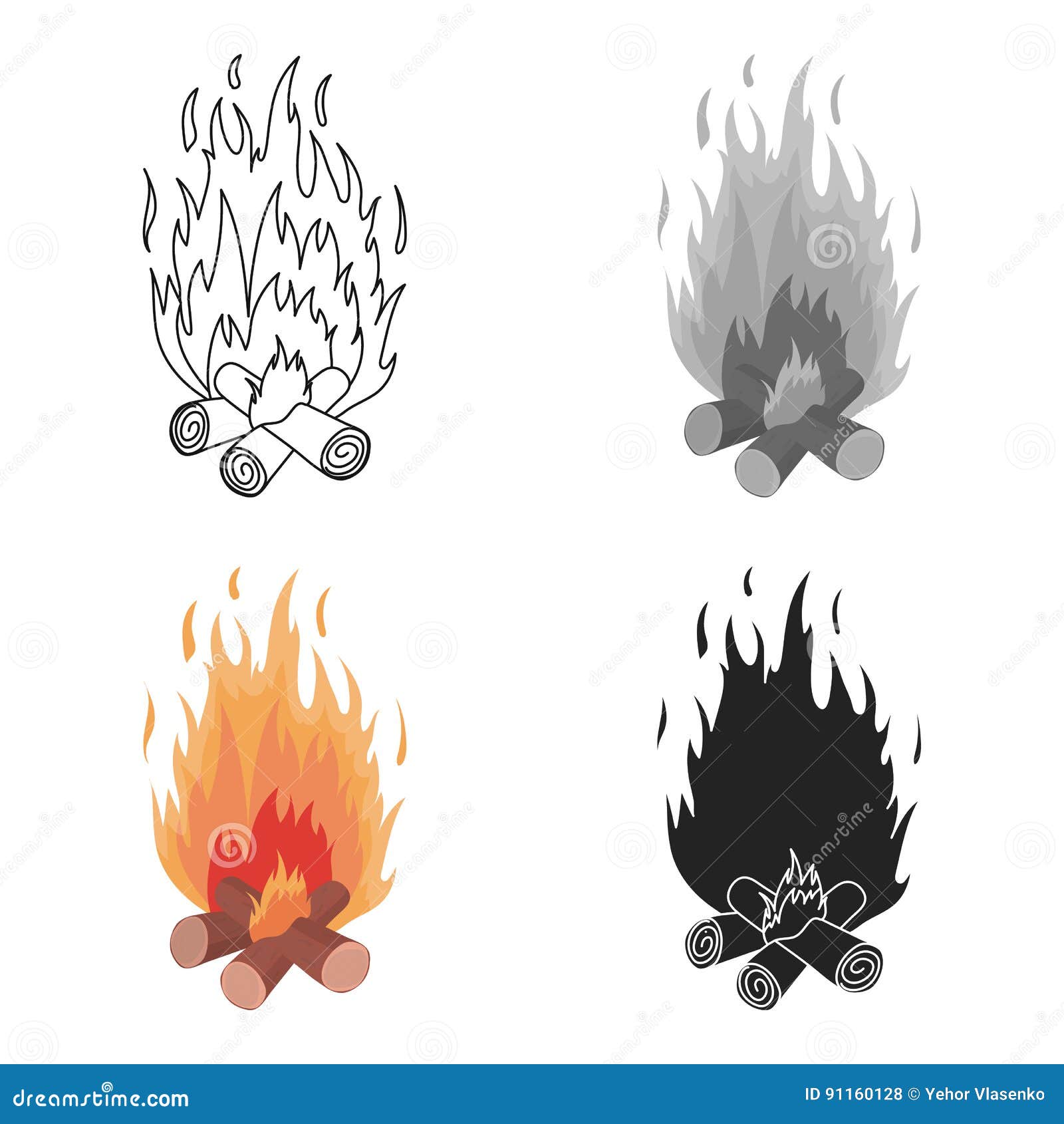 Baixar ilustração em vetor desenho animado de fogueira de pedras