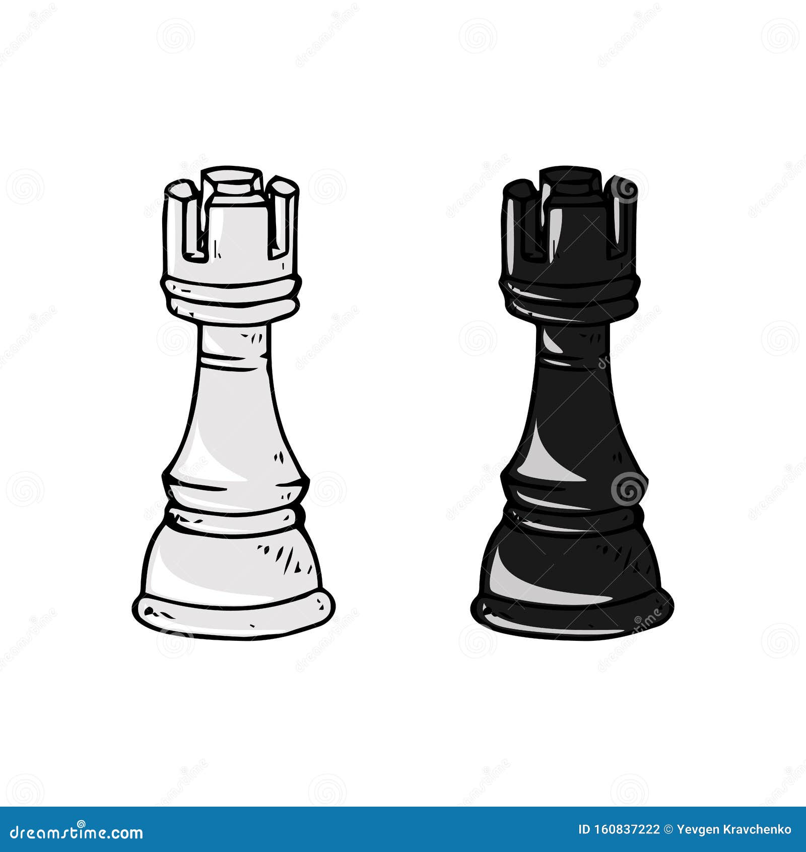 Ícone Da Peça Do Xadrez Ilustração Vetorial Da Torre Torre-de-xadrez  Ilustração De Vetor Desenhado à Mão Ilustração Stock - Ilustração de  projeto, preto: 160837222