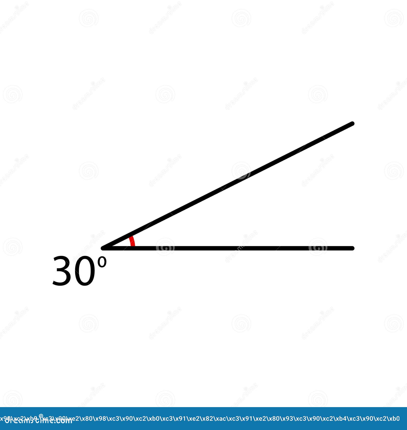 ícone De ângulo. Canto Matemático 30 Graus. Ilustração Stock