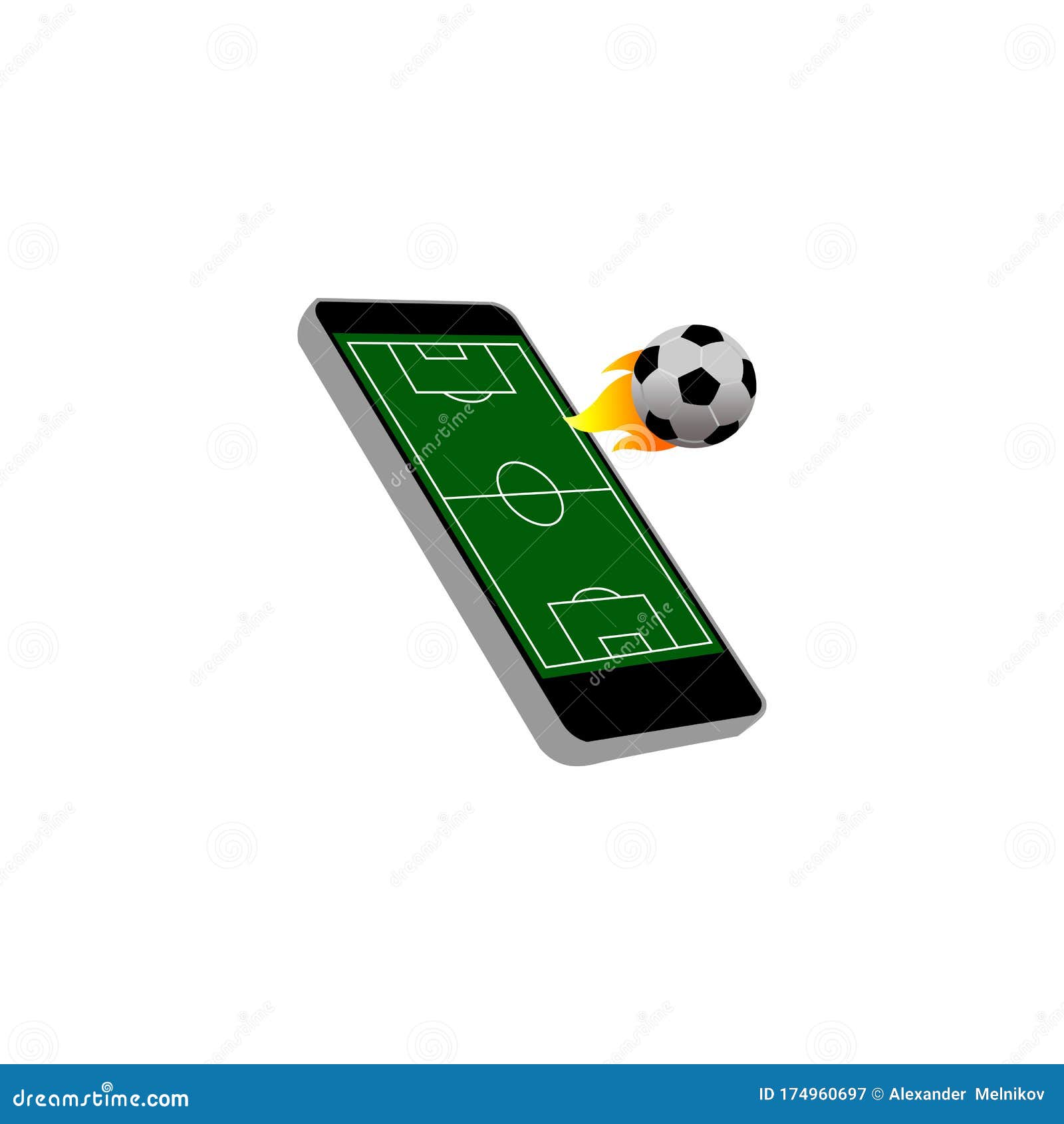 ícone De Banner Realista Do Jogo De Futebol Online No Smartphone.  Ilustração Vetorial Eps 10 Ilustração Stock - Ilustração de jogador, celular:  174960697