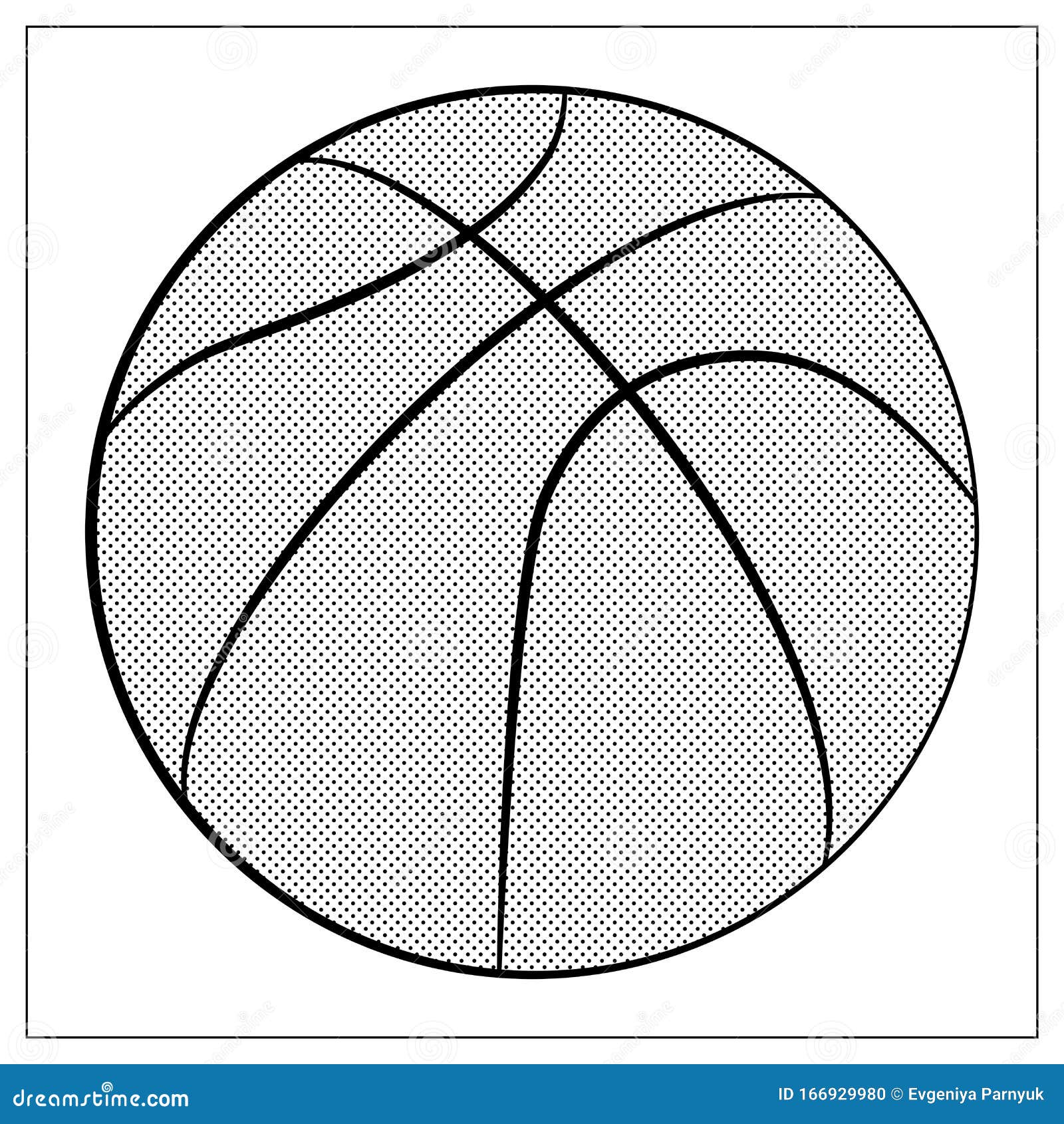 ícone de desenho de bola de basquete, ilustração de contorno