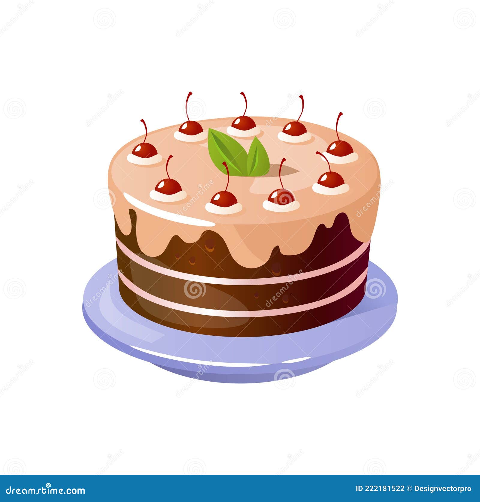 Vetores de Conjunto De Bolo De Chocolate Colorido Desenho e mais imagens de  Aniversário - Aniversário, Bolo, Branco - iStock