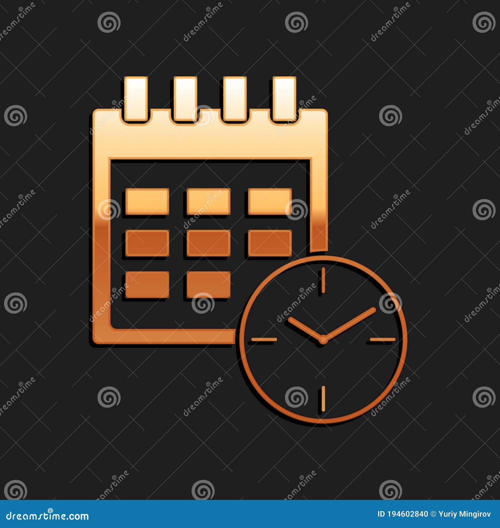 Calendário com ícone de horário do relógio data do calendário do prazo