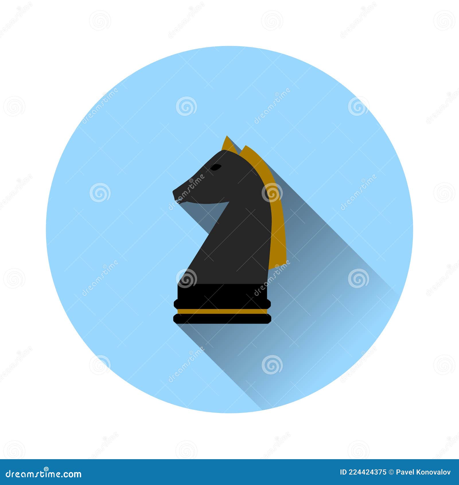 Ícone de jogo de cavaleiro de cavalo de xadrez ilustração 3d