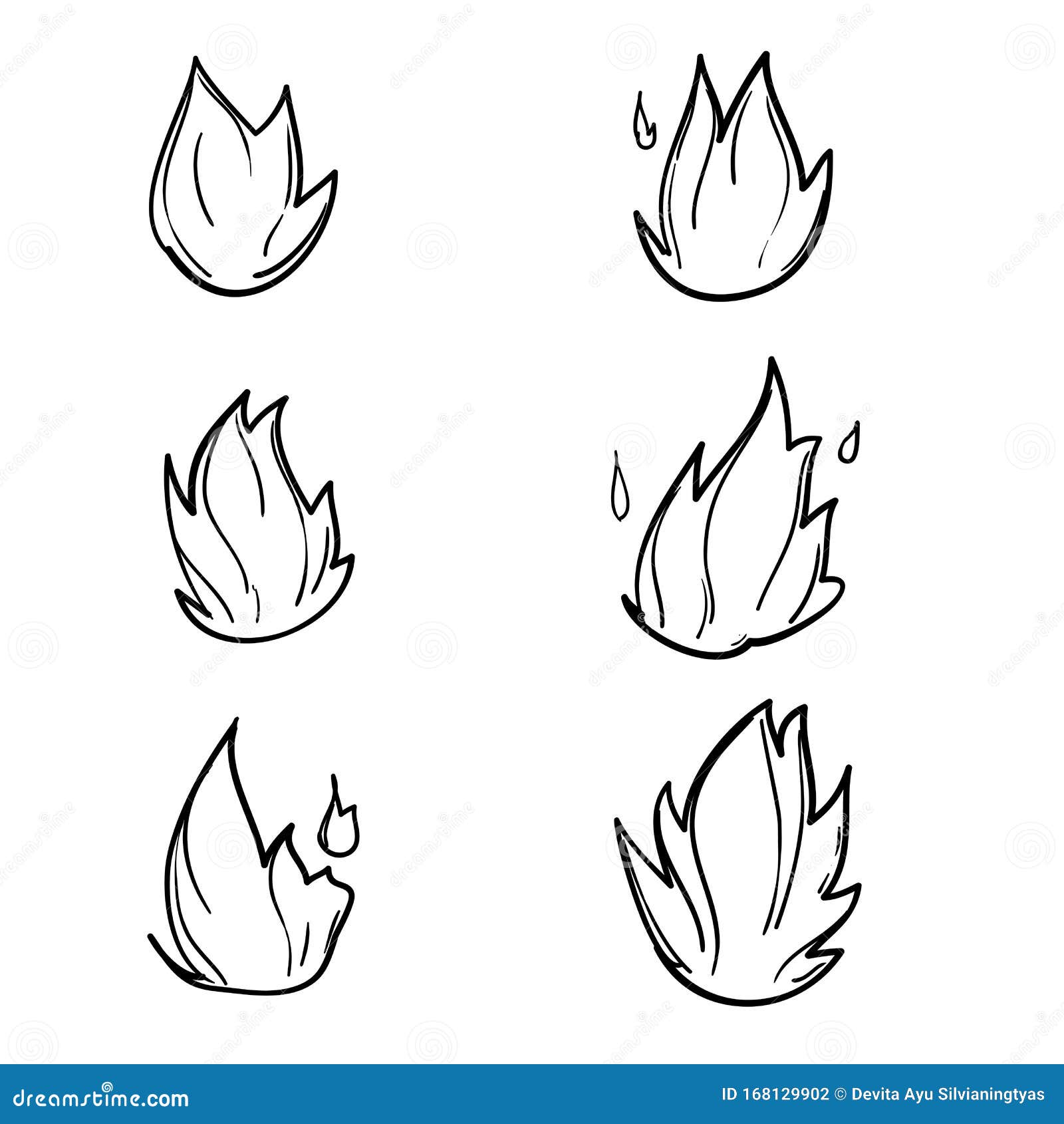 Ícone De Chama De Fogo Desenhado à Mão No Estilo De Desenho Animado  Ilustração do Vetor - Ilustração de calor, foguete: 168129902