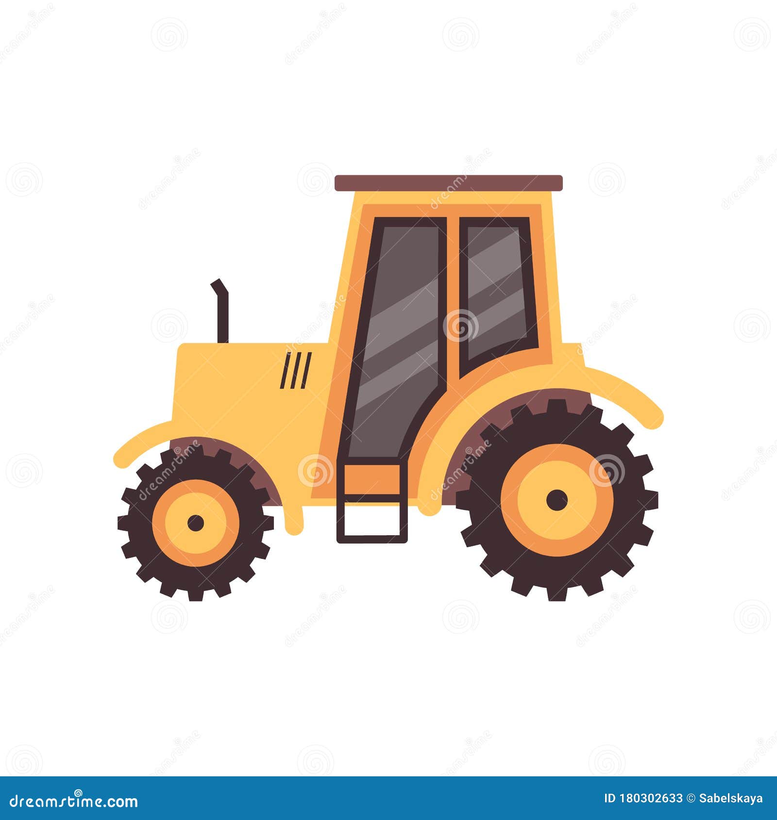 ilustração do plano trator dentro vetor estilo, plano desenho animado trator.  agricultor Produção máquina, 25685845 Vetor no Vecteezy