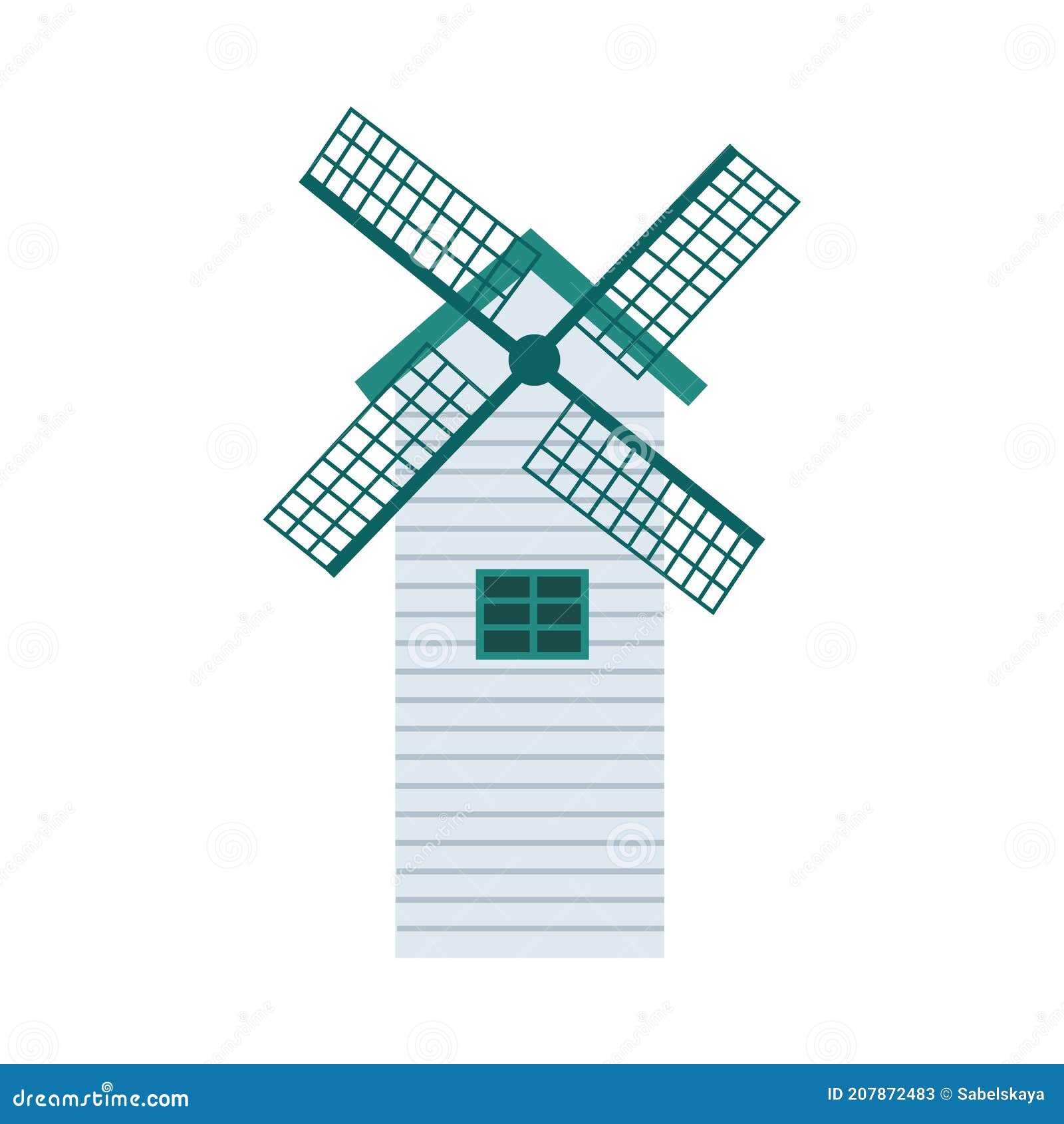 Desenho de ilustração de moinho de vento