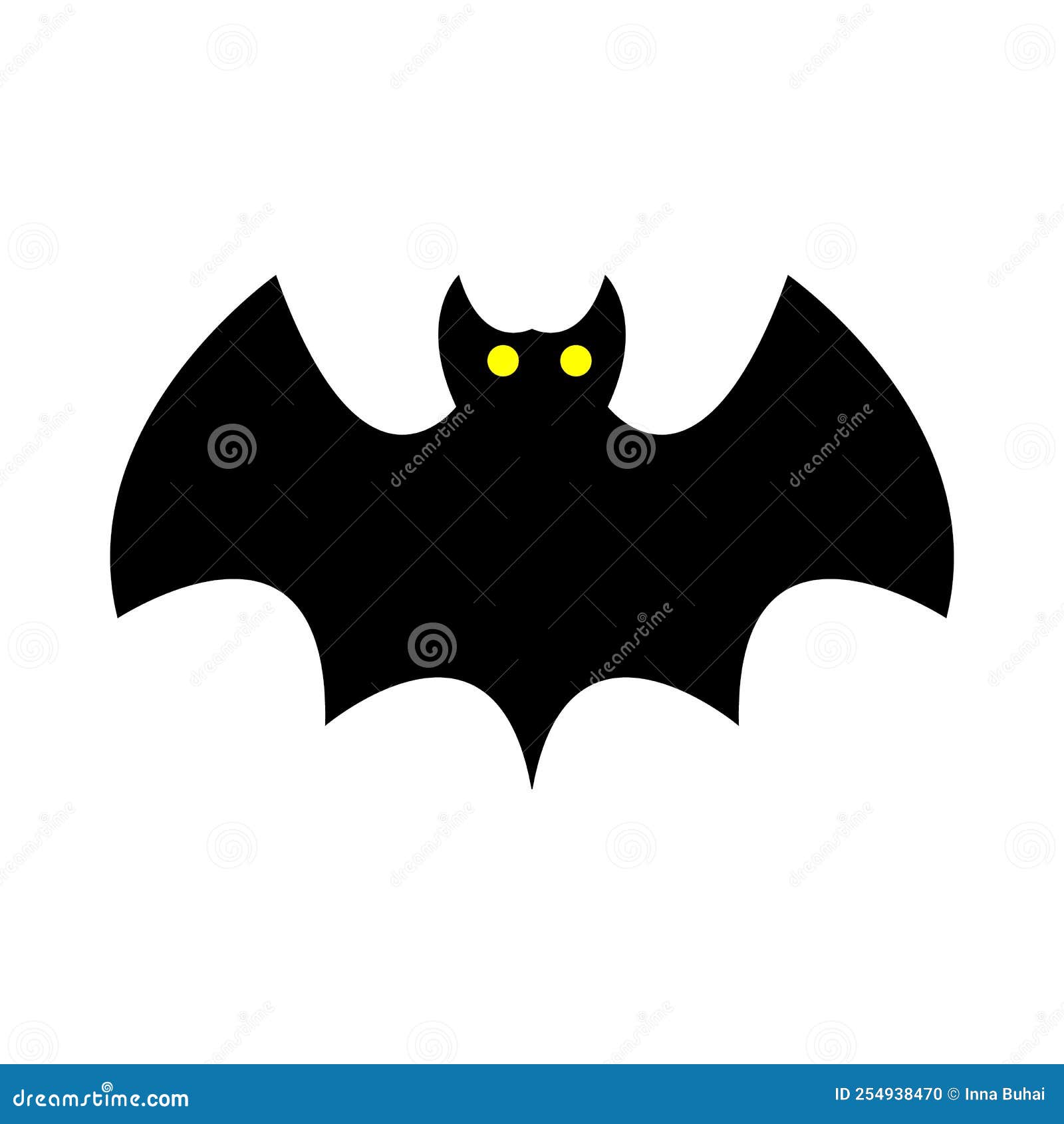 Elemento de halloween de silhueta de morcego de desenho animado preto
