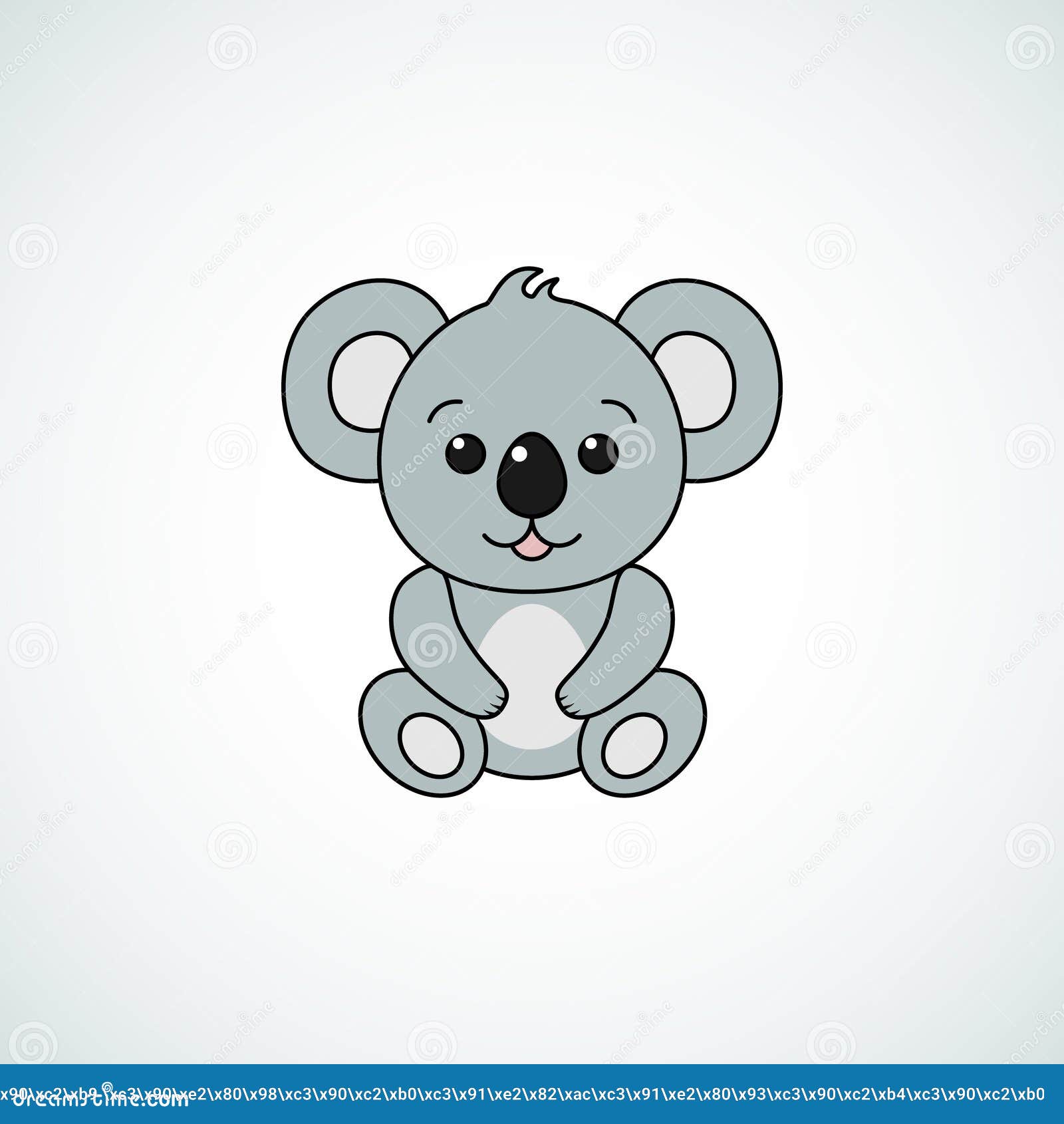 Rosto Bonito De Koala. Ilustração Do Vetor De Retrato Simples De