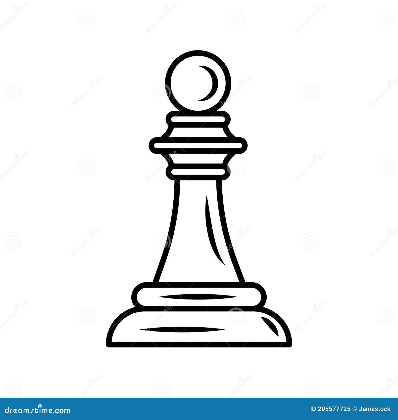 ícone De Estilo De Linha Da Peça De Xadrez Do Pawn Ilustração do