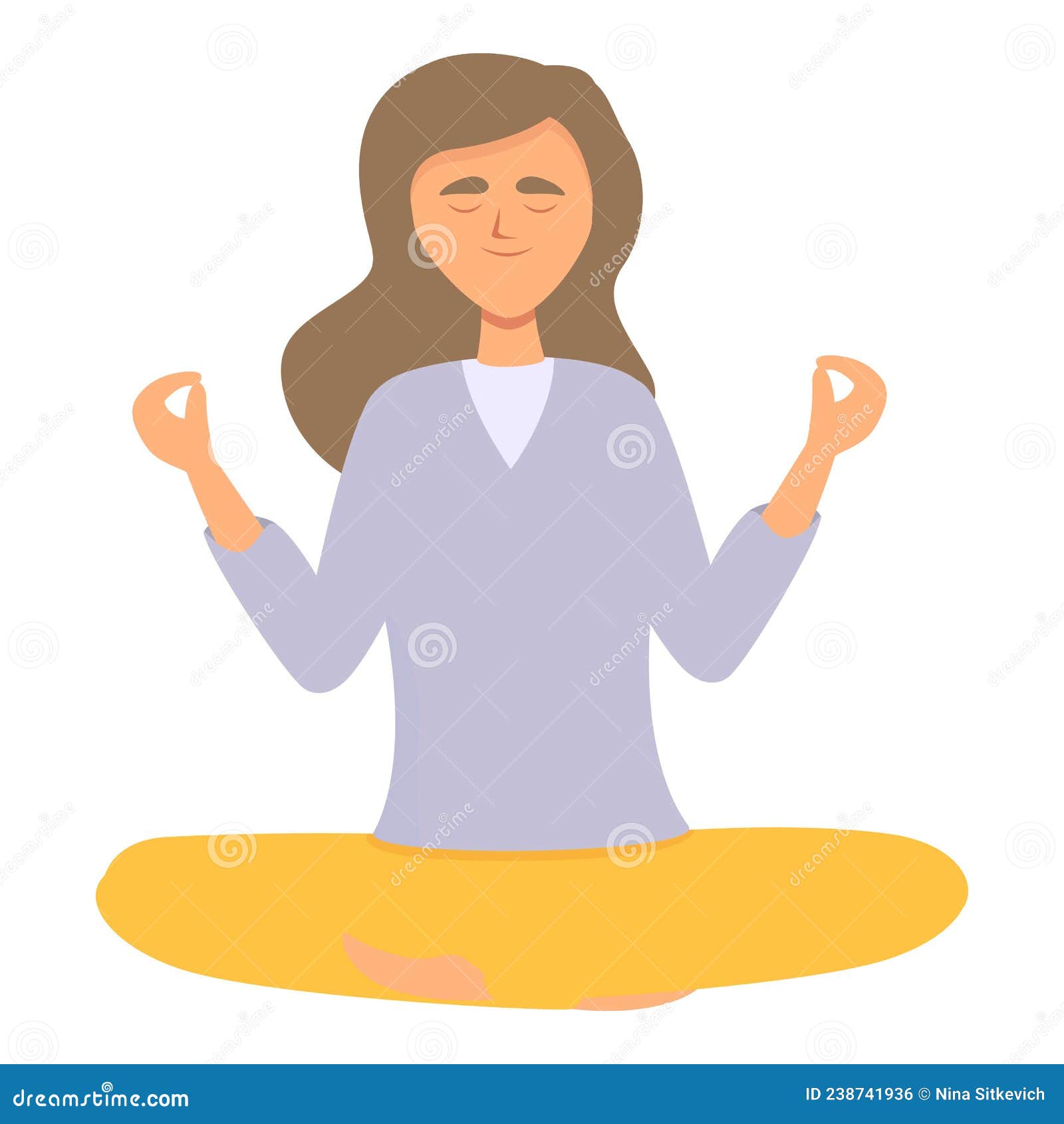 ícone De Exercício De Meditação Vetor De Desenho Animado. Yoga Mulher  Ilustração do Vetor - Ilustração de posicione, esporte: 238741936