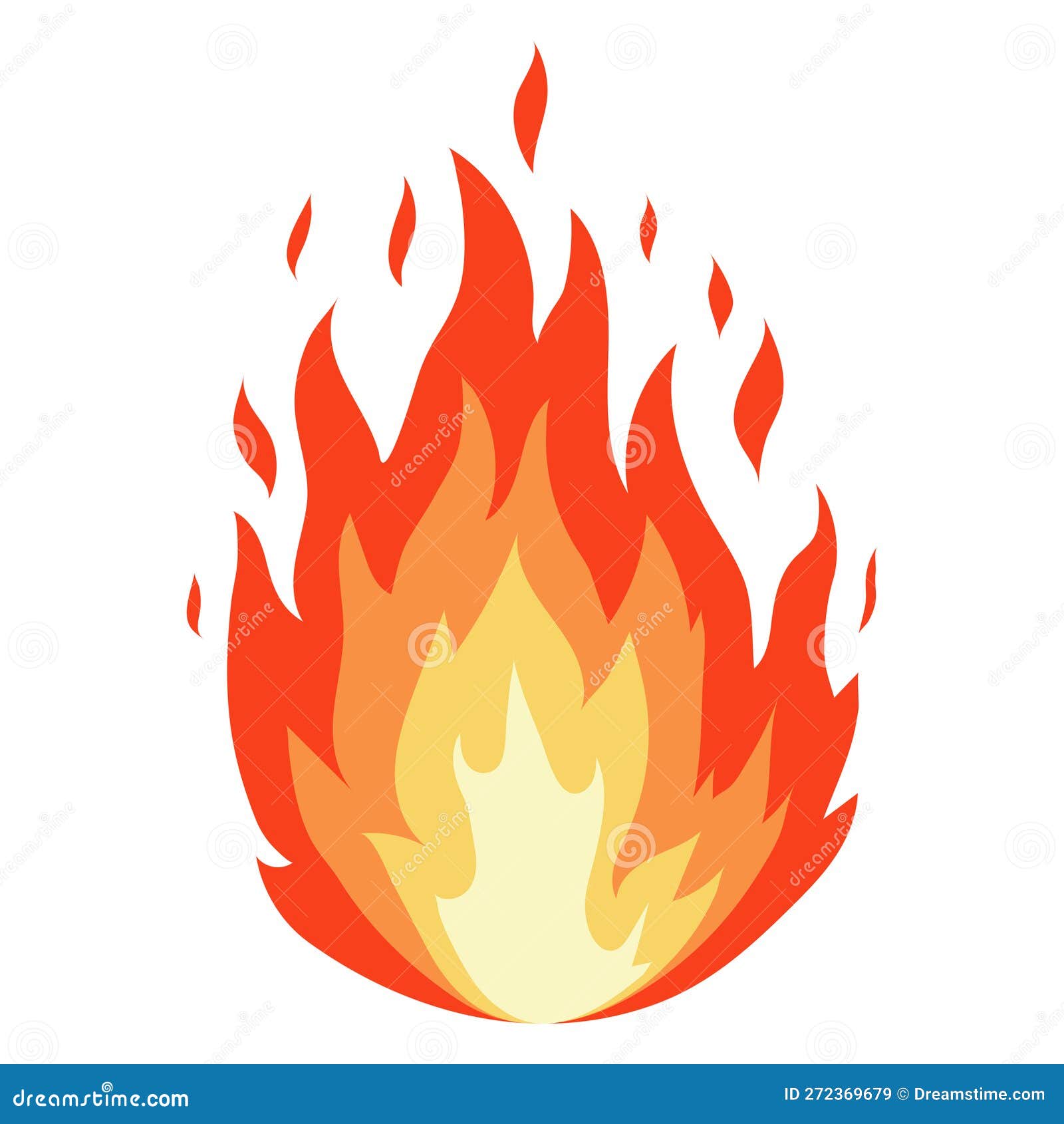 Ícone da fogueira fogo dos desenhos animados no símbolo da