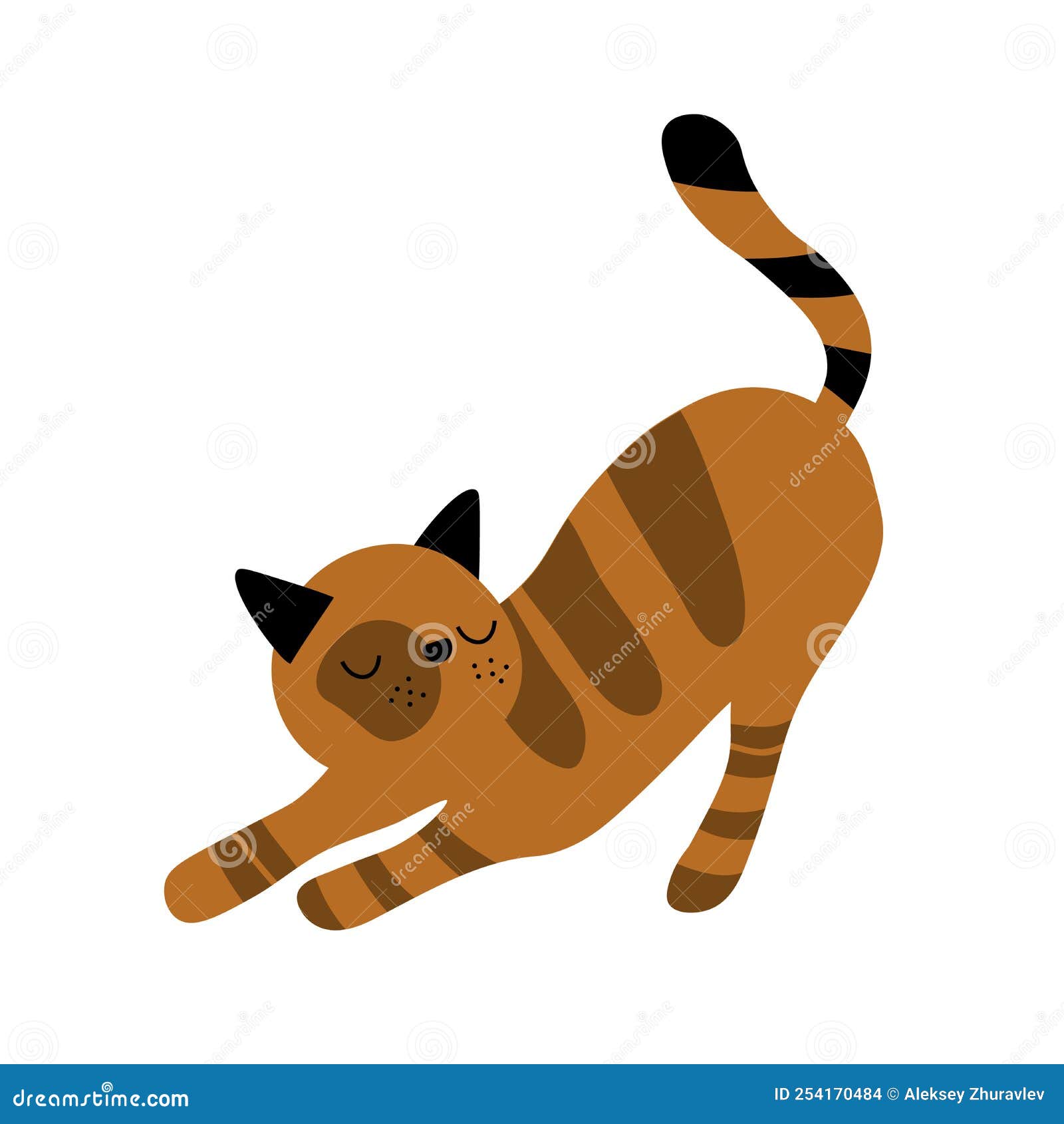 Desenho Animado De Gato Fofo Isolado Emoji Ilustração do Vetor