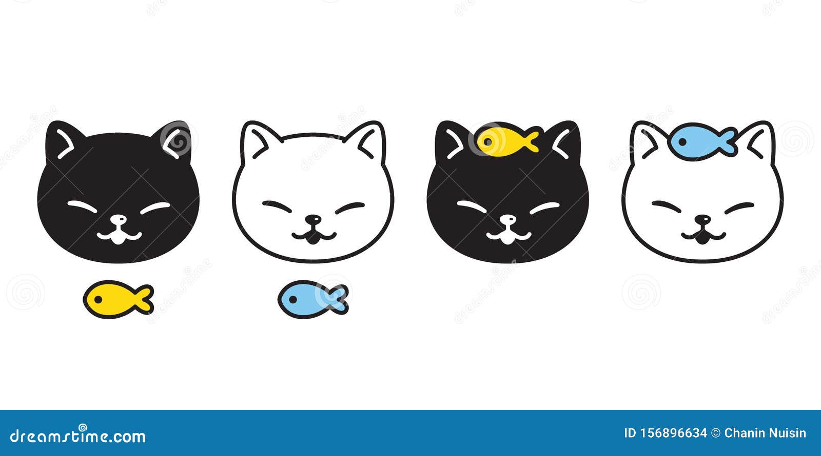 Cabeça de gato bonito logotipo dos desenhos animados cabeça de