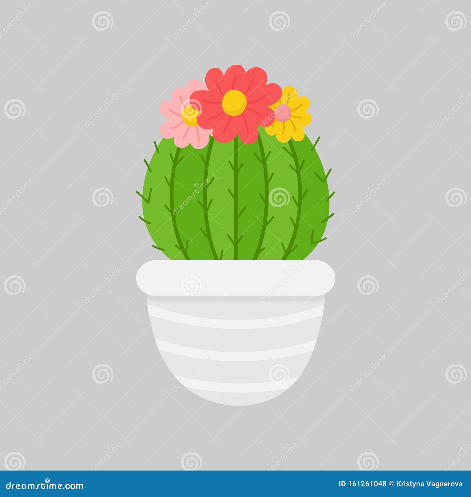 Vaso De Flores De Cacto Amarelo PNG , Cacto, Vector Png, Plantas